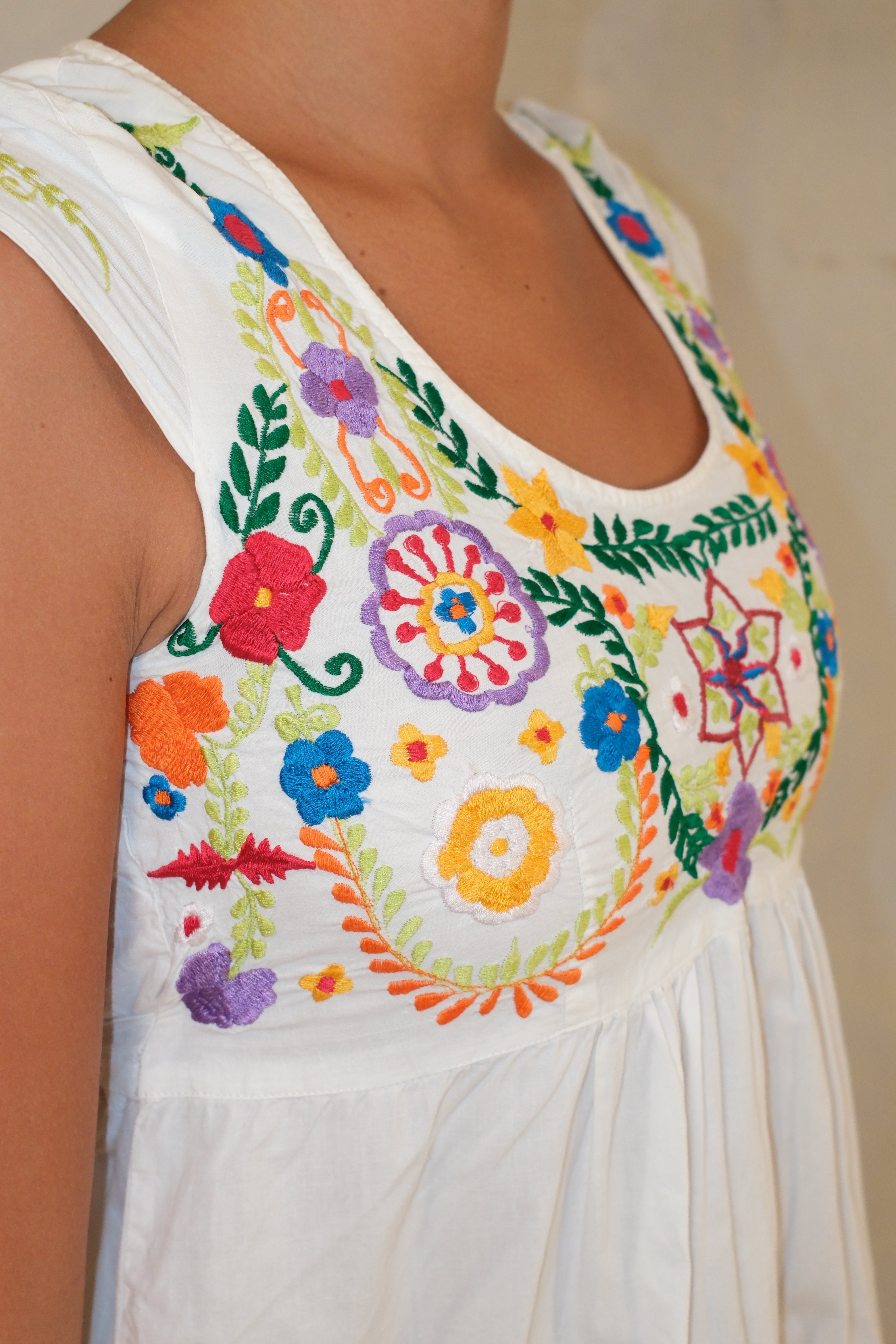 Cute Embroidered Mini Dress