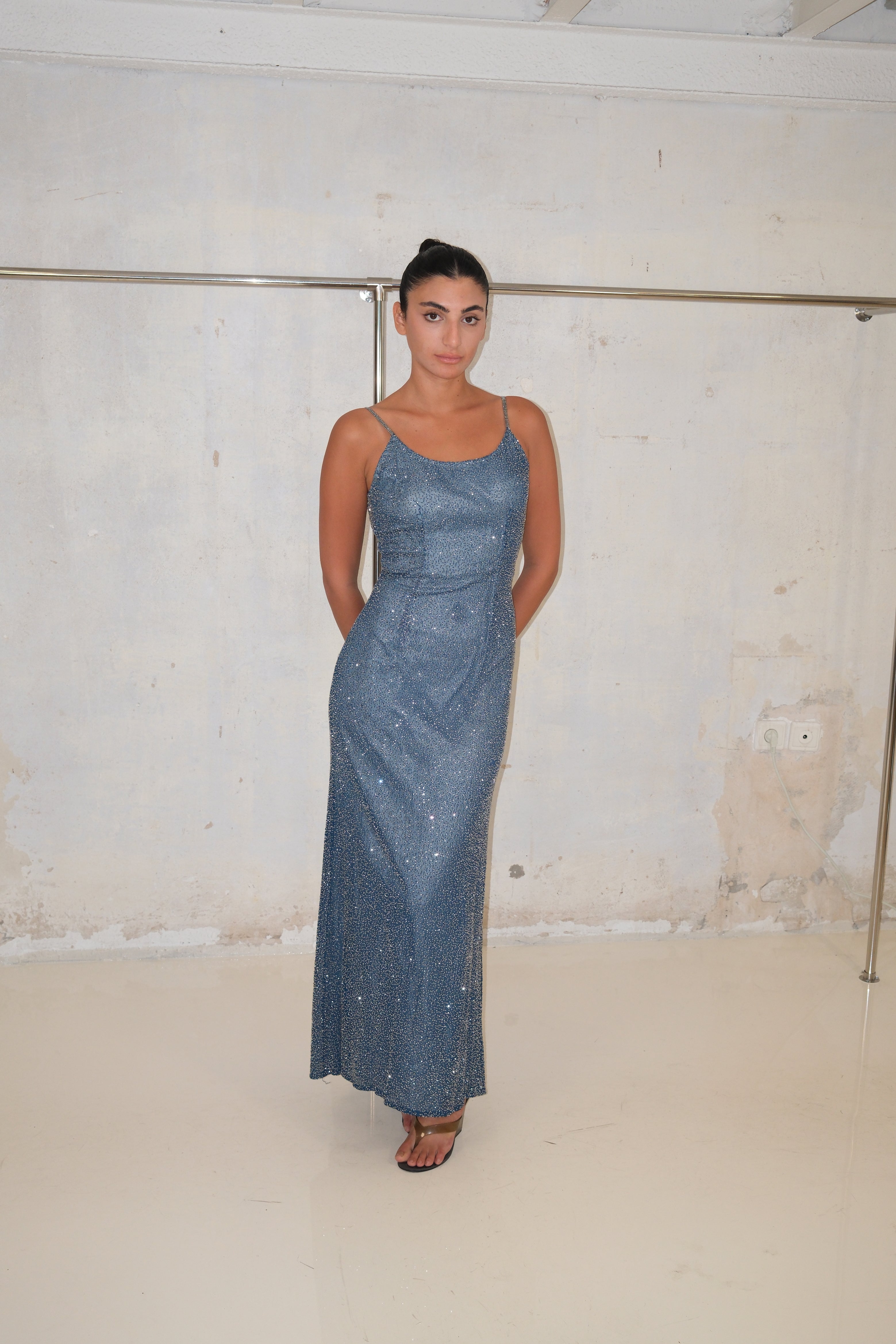 SILK SPARKLING EVENING DRESS