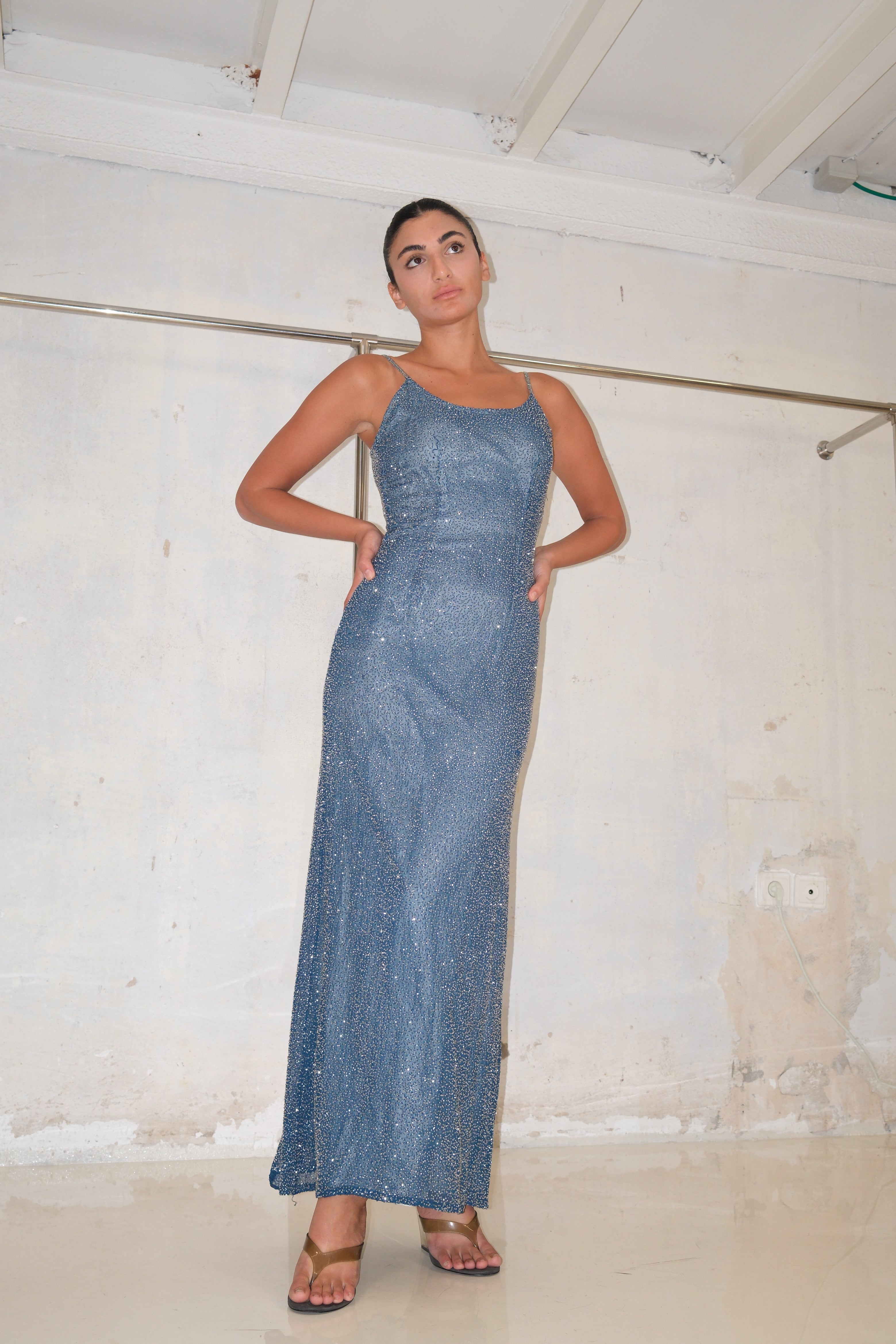 SILK SPARKLING EVENING DRESS