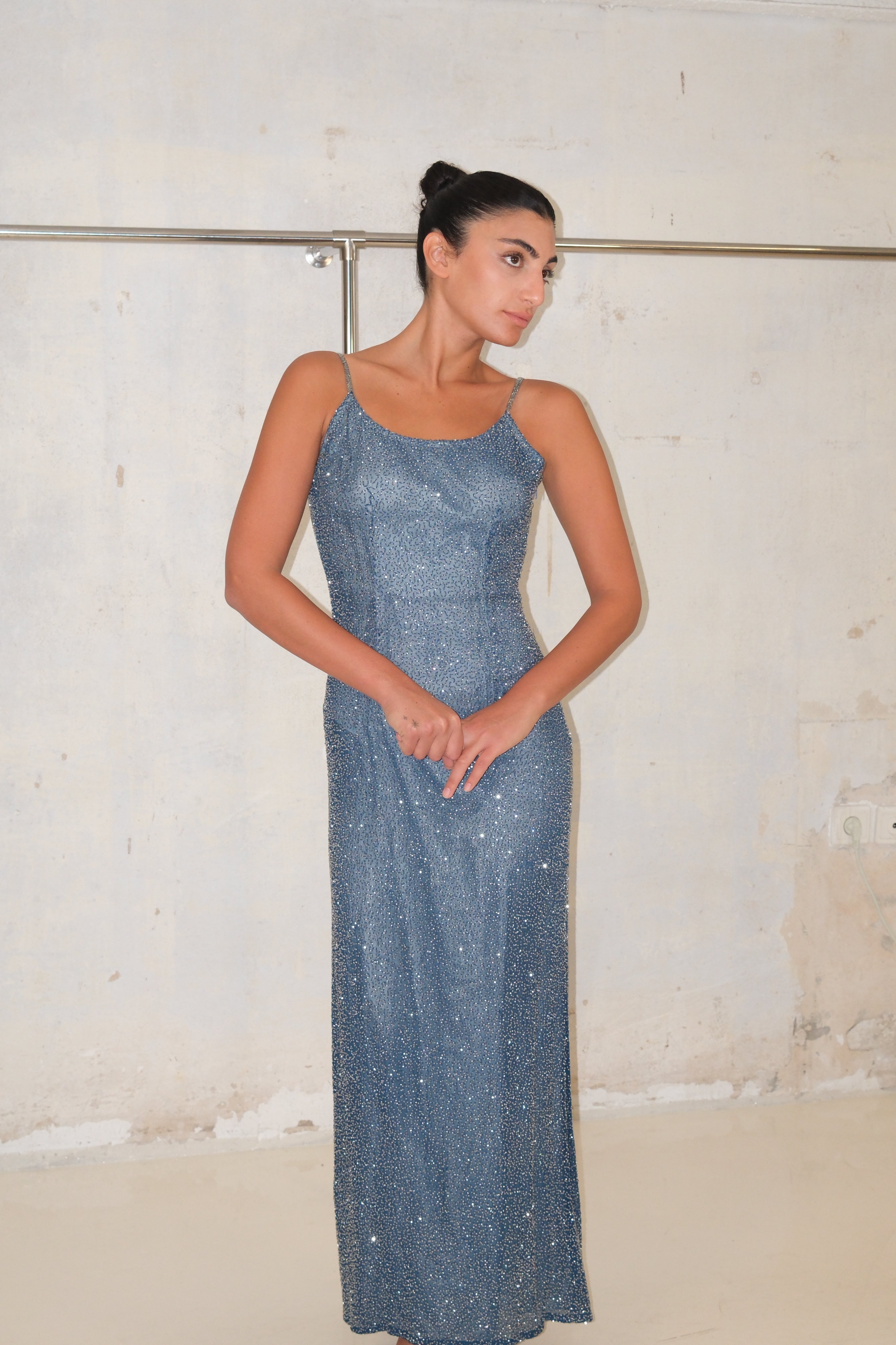 SILK SPARKLING EVENING DRESS