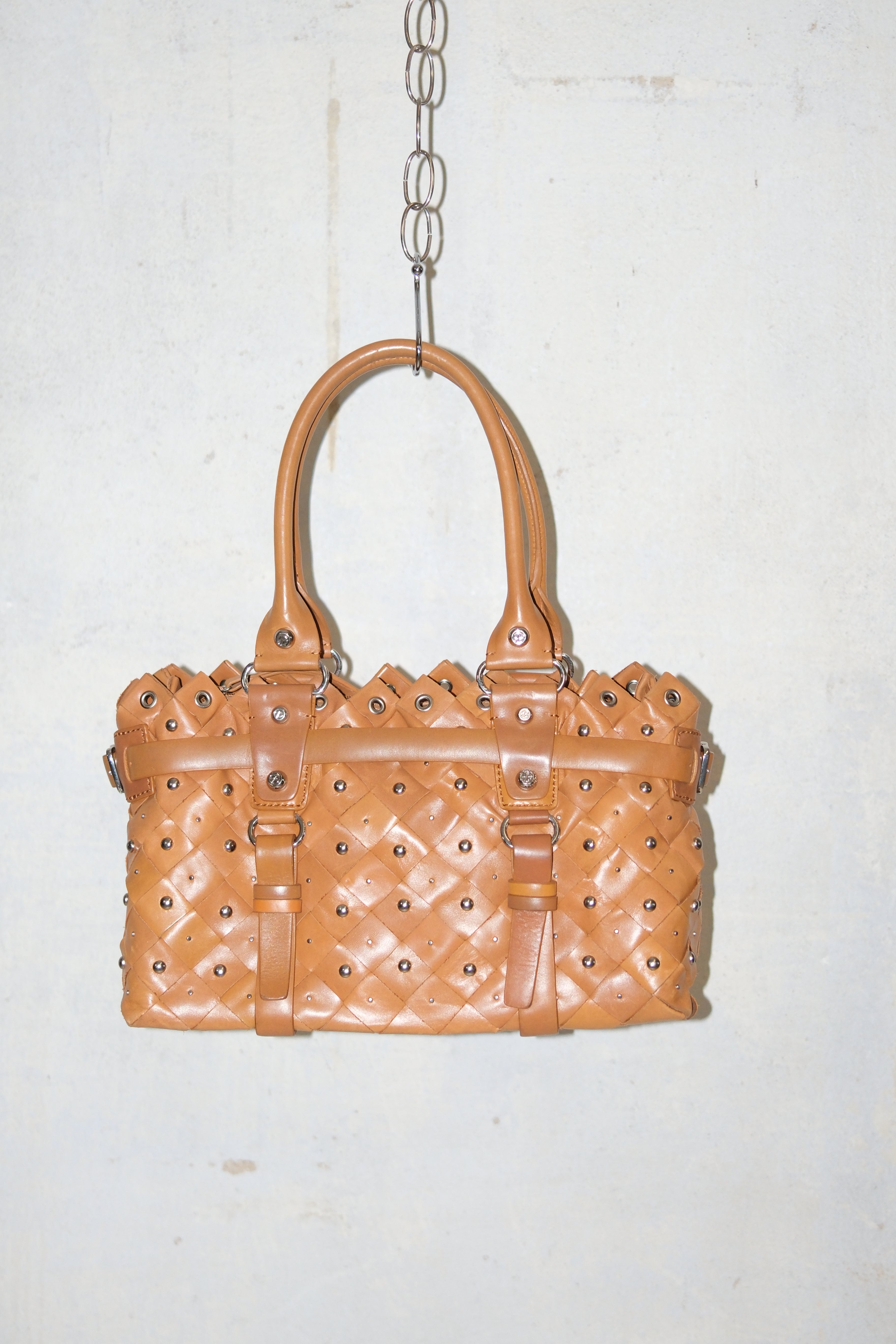 FRANCESCO BIASIA WOVEN LEATHER BAG