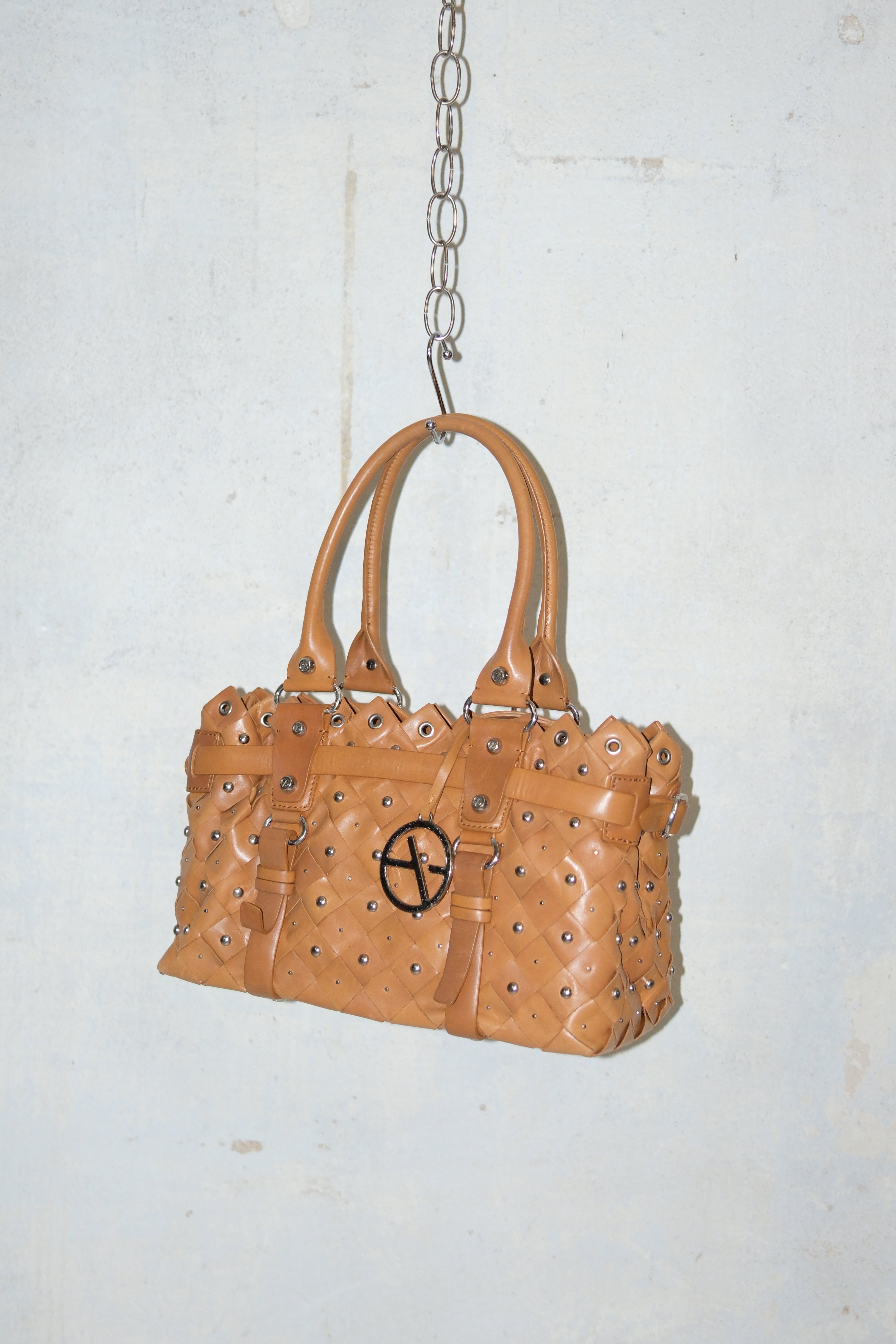 FRANCESCO BIASIA WOVEN LEATHER BAG