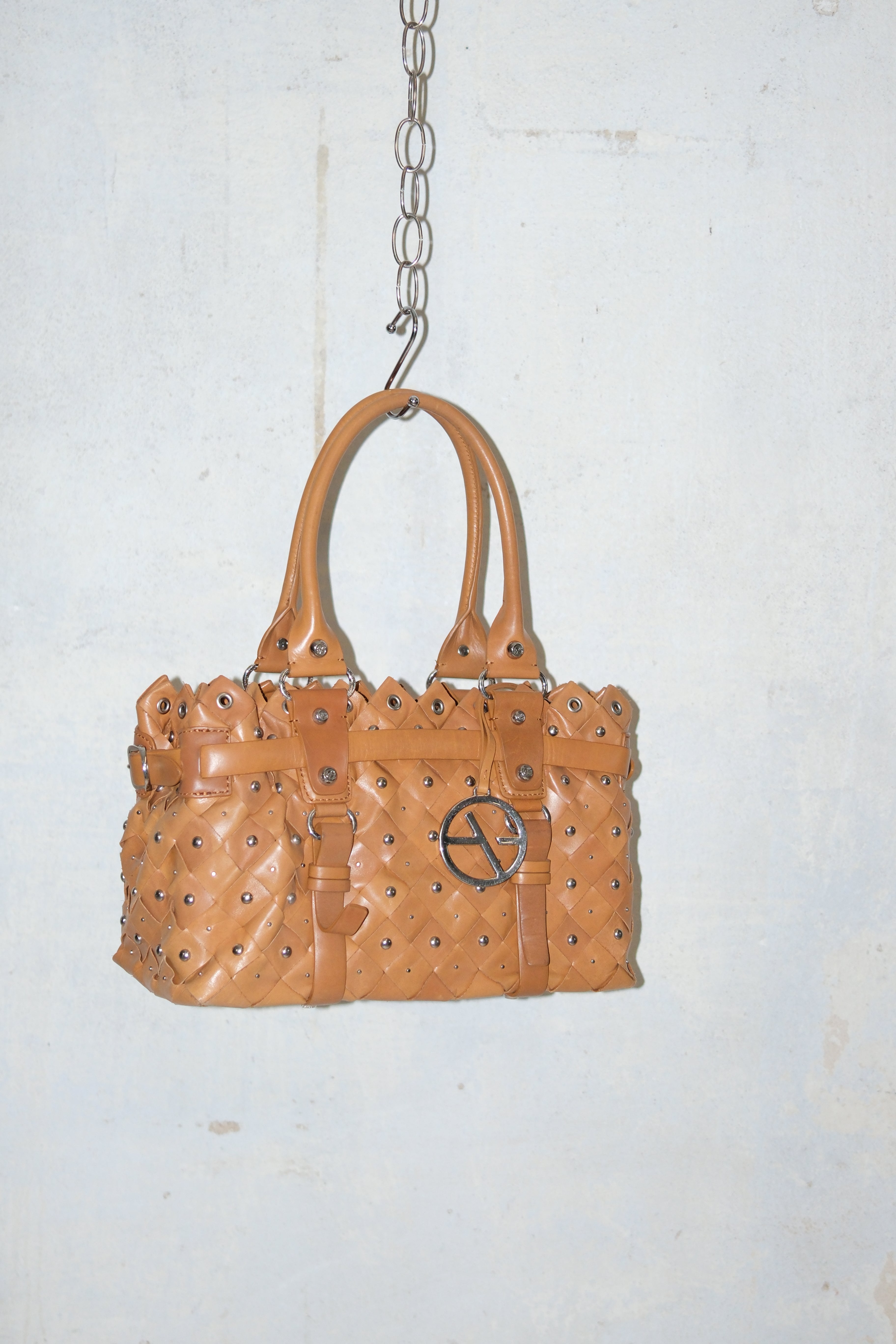 FRANCESCO BIASIA WOVEN LEATHER BAG