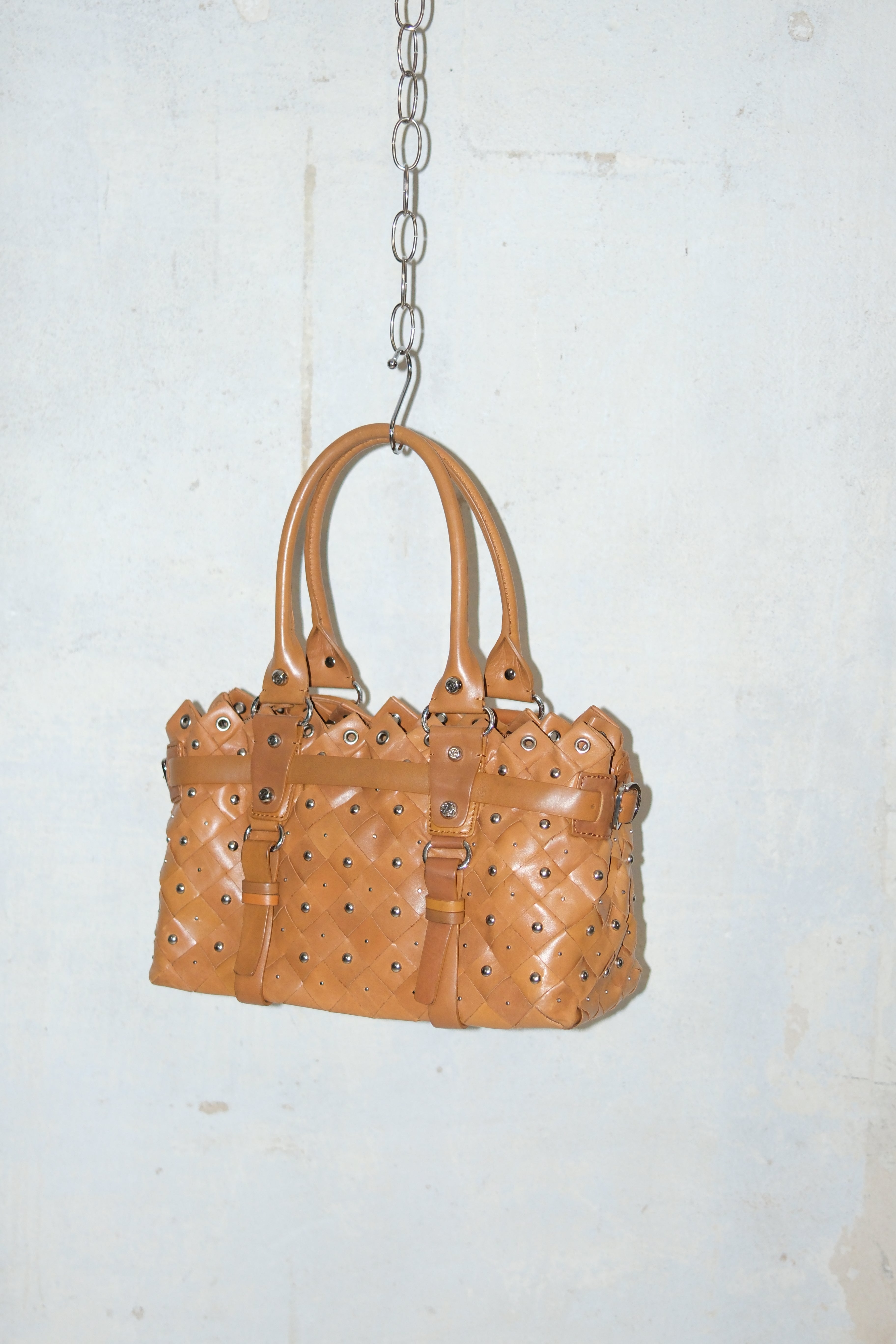 FRANCESCO BIASIA WOVEN LEATHER BAG