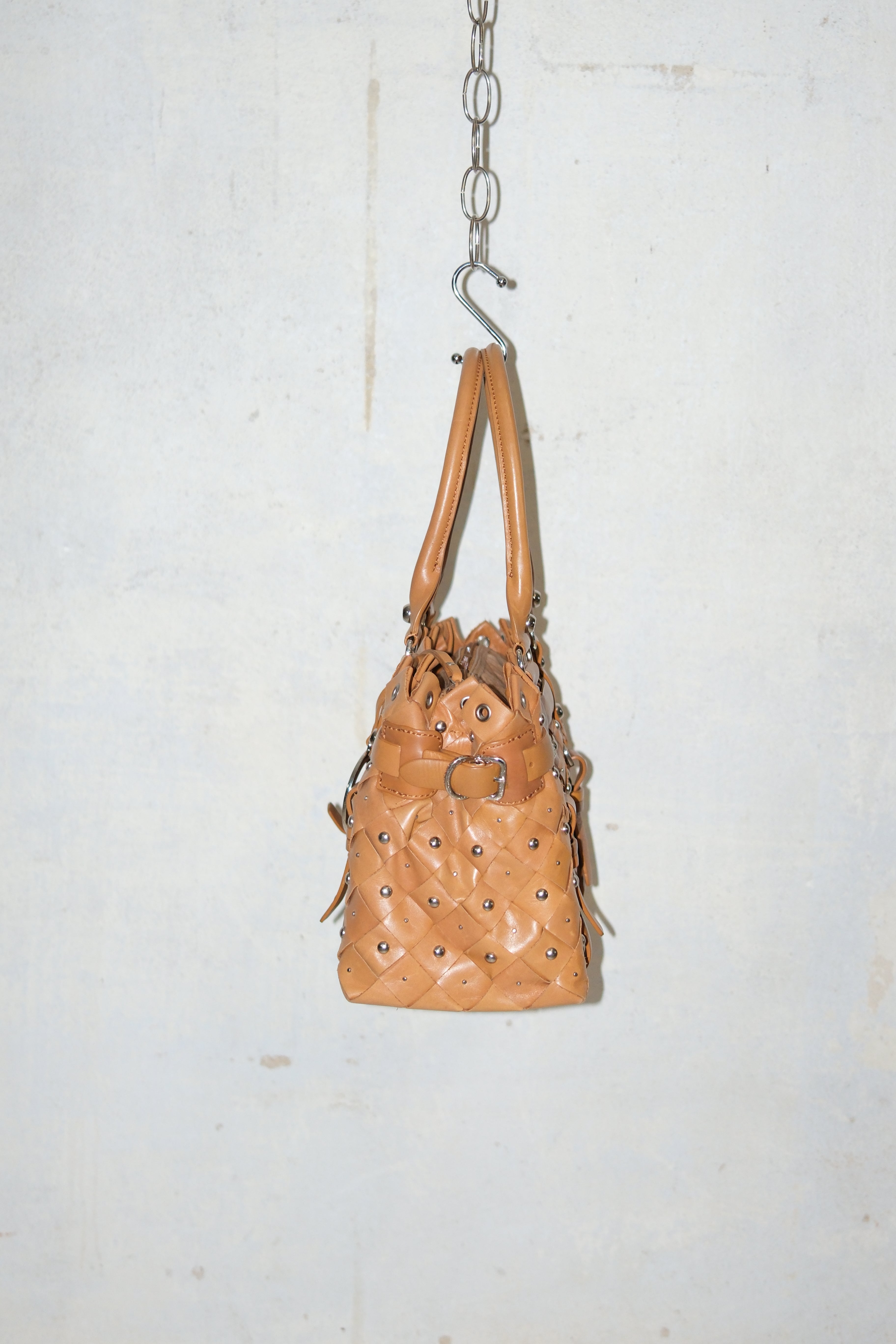 FRANCESCO BIASIA WOVEN LEATHER BAG