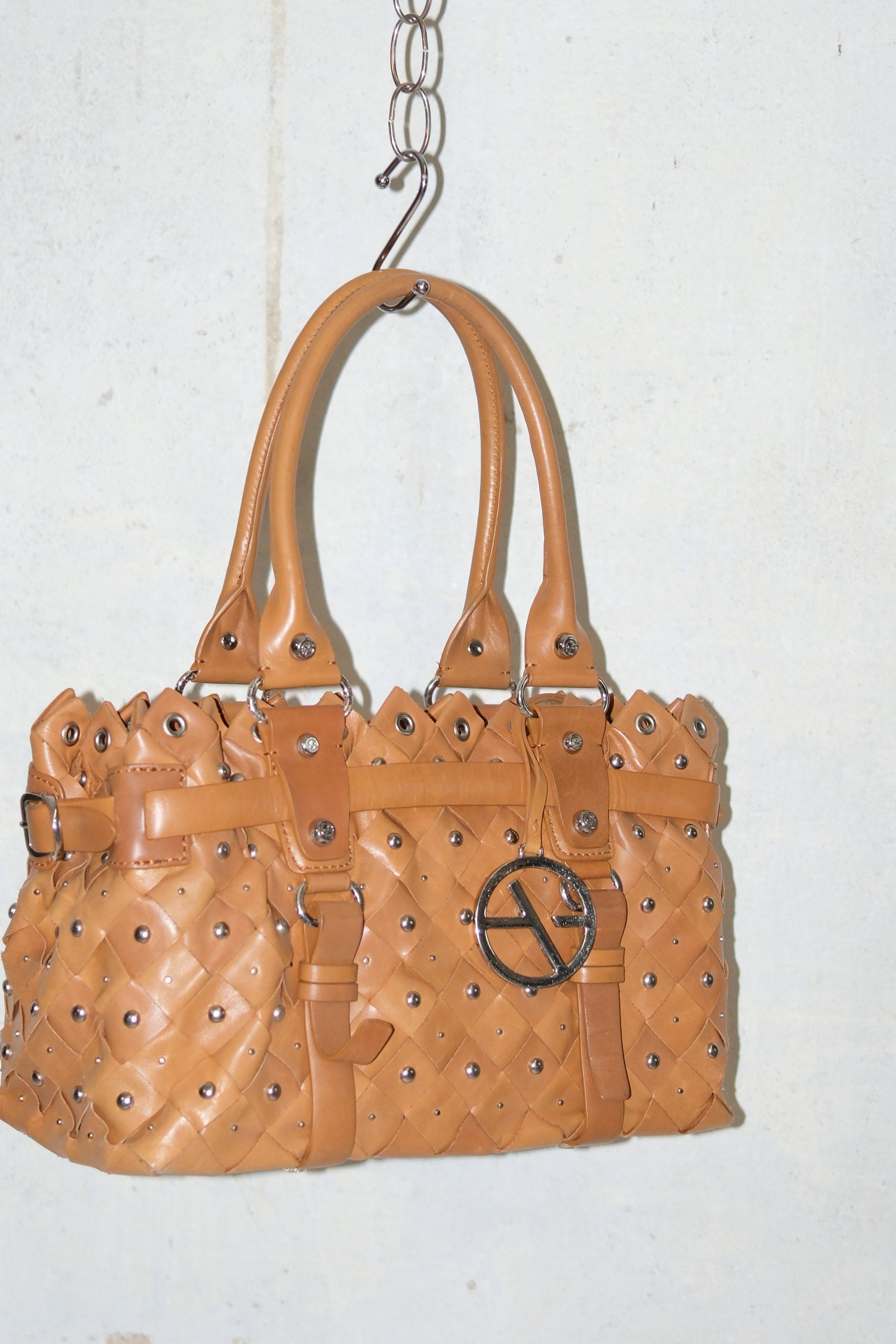 FRANCESCO BIASIA WOVEN LEATHER BAG