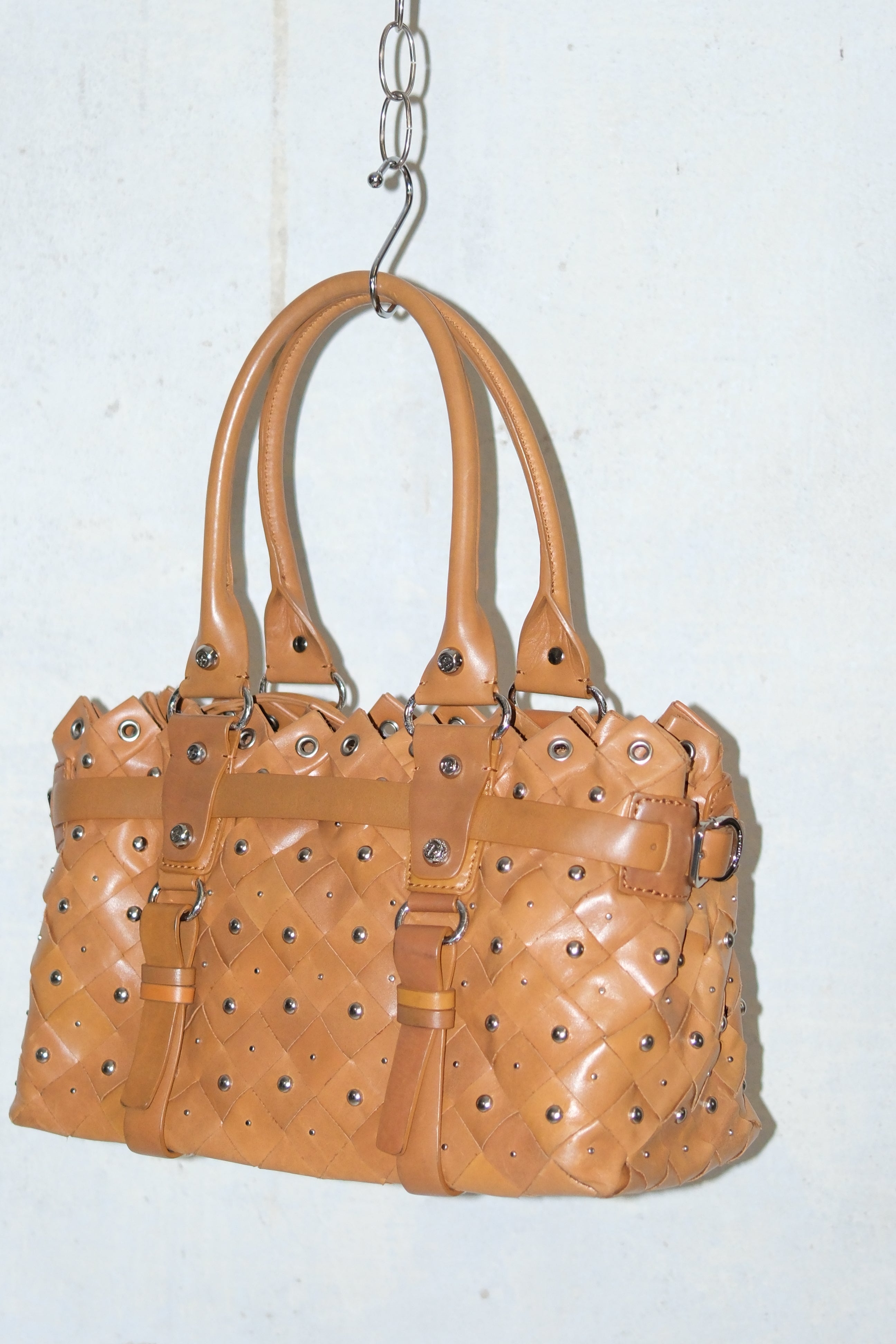 FRANCESCO BIASIA WOVEN LEATHER BAG