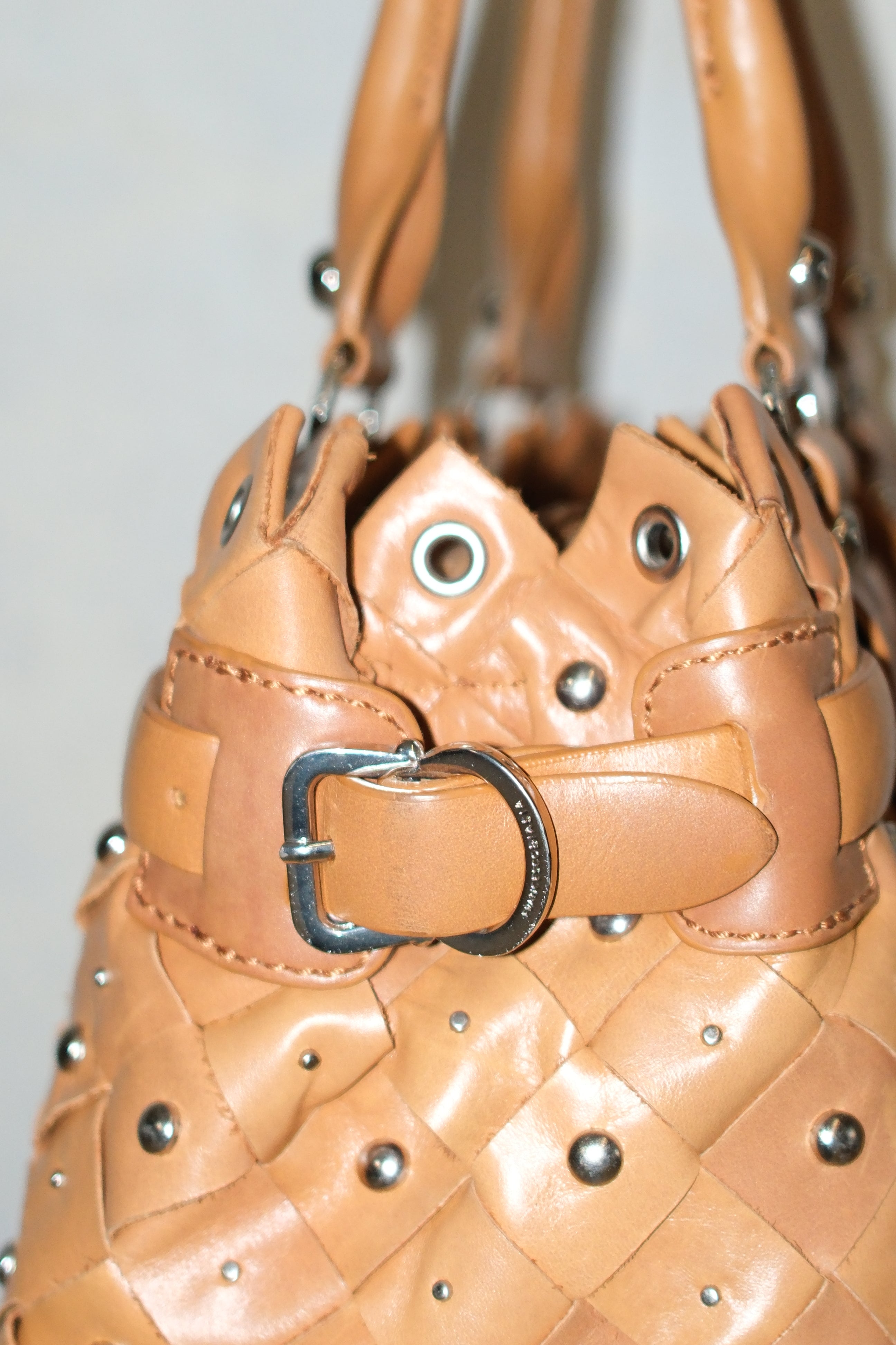 FRANCESCO BIASIA WOVEN LEATHER BAG