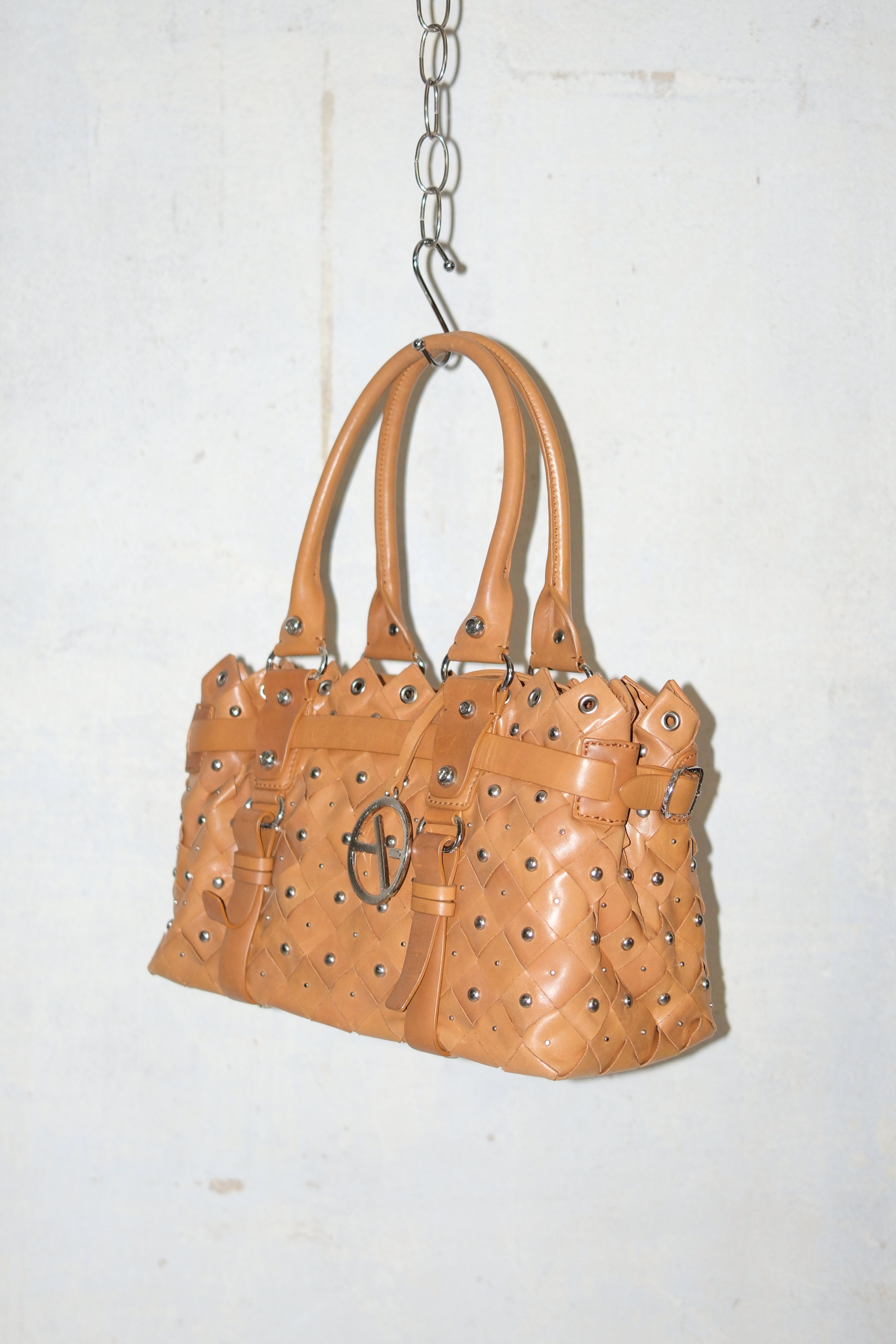 FRANCESCO BIASIA WOVEN LEATHER BAG