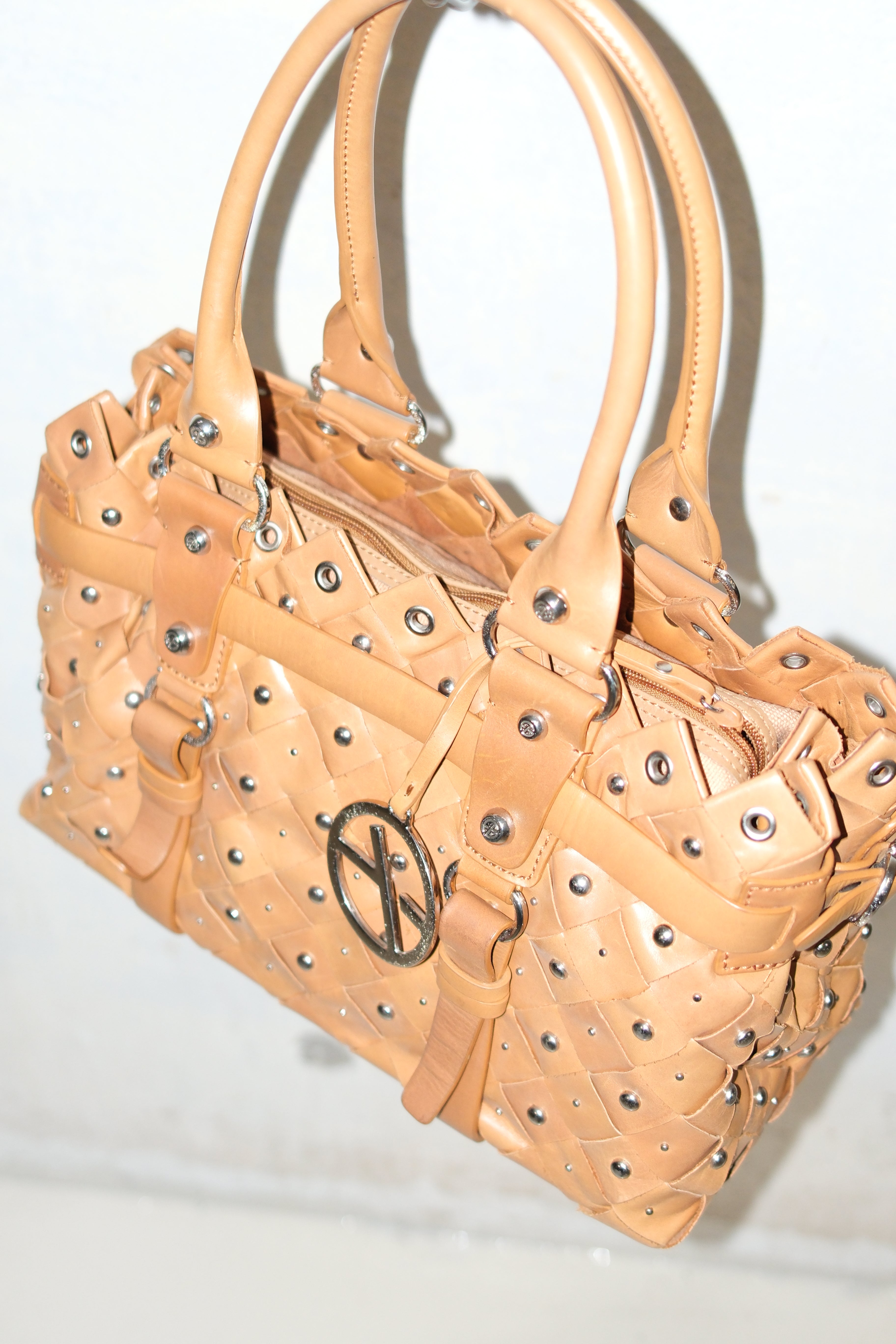 FRANCESCO BIASIA WOVEN LEATHER BAG