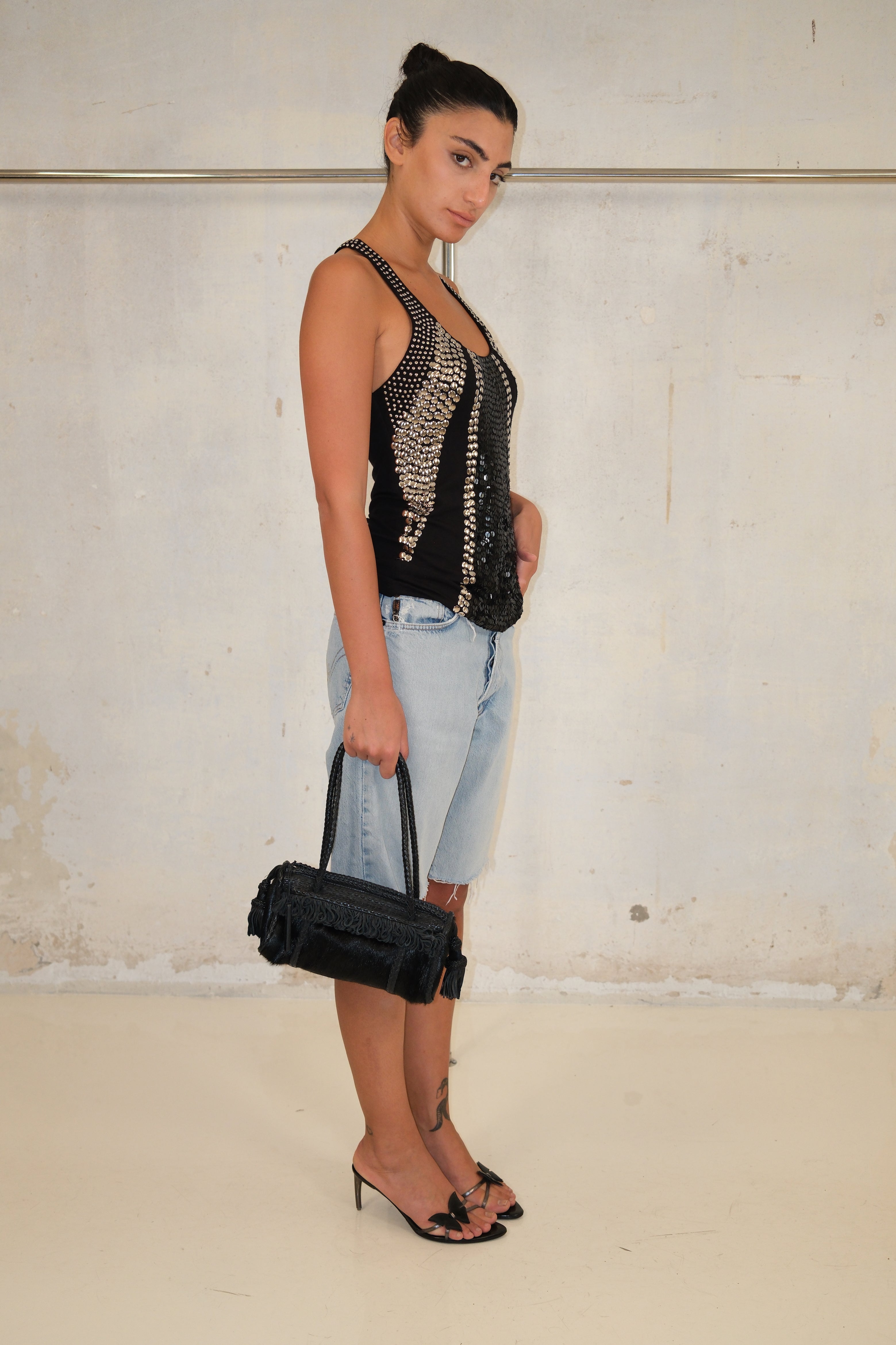 BEBE Beaded Tank Top