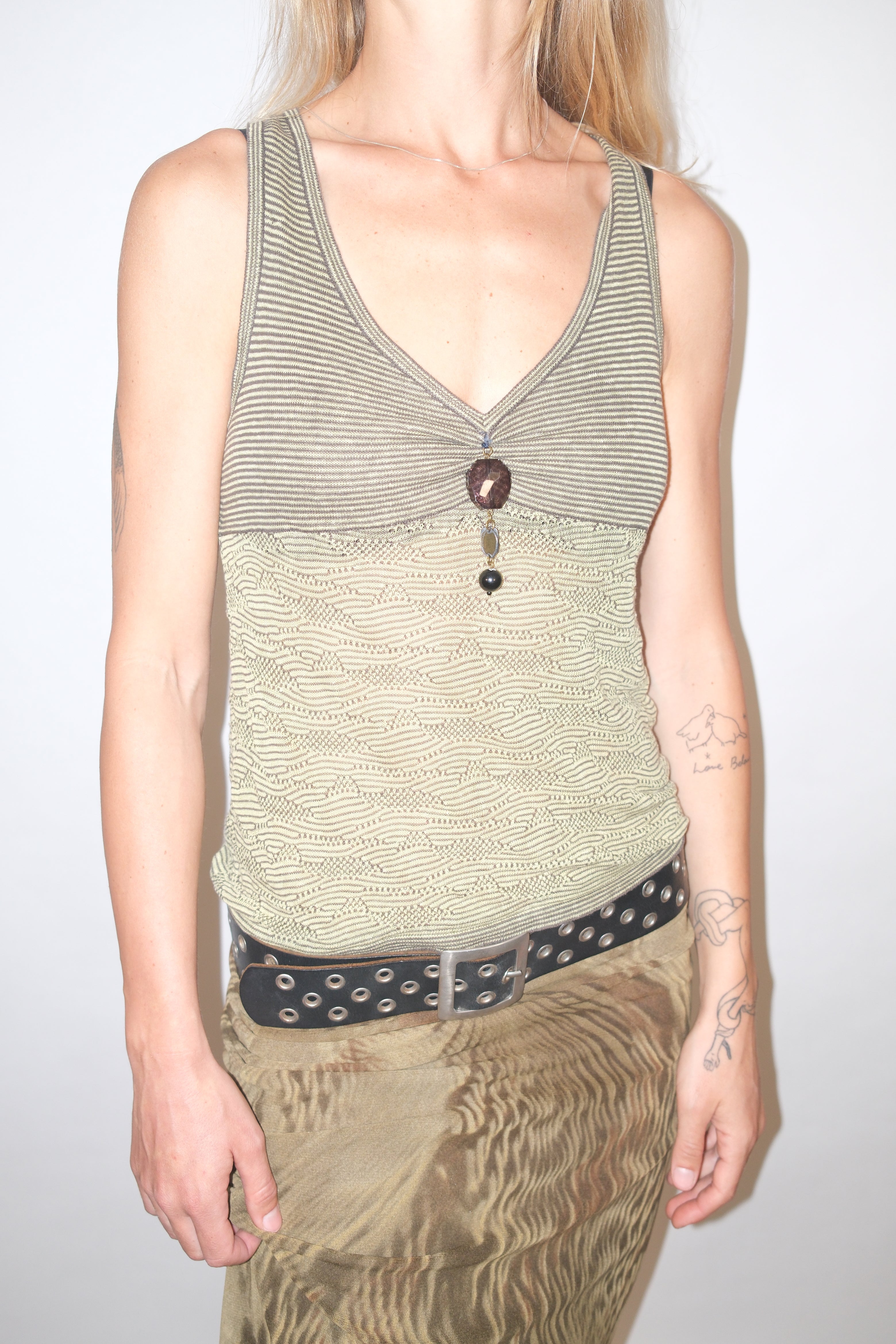 Liu Jo Knit Tank Top And Beaded Detail