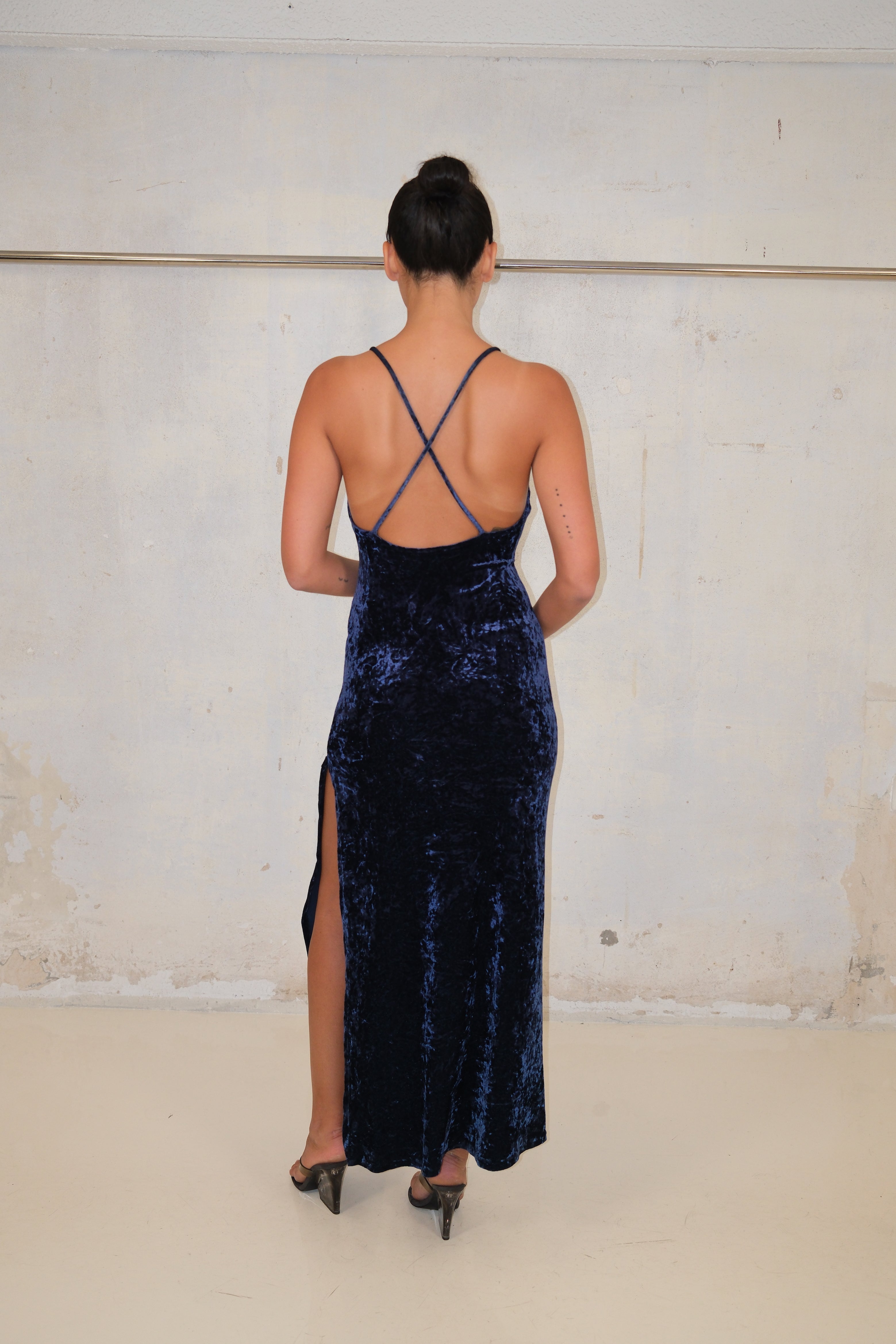 Blue Velvet Dress