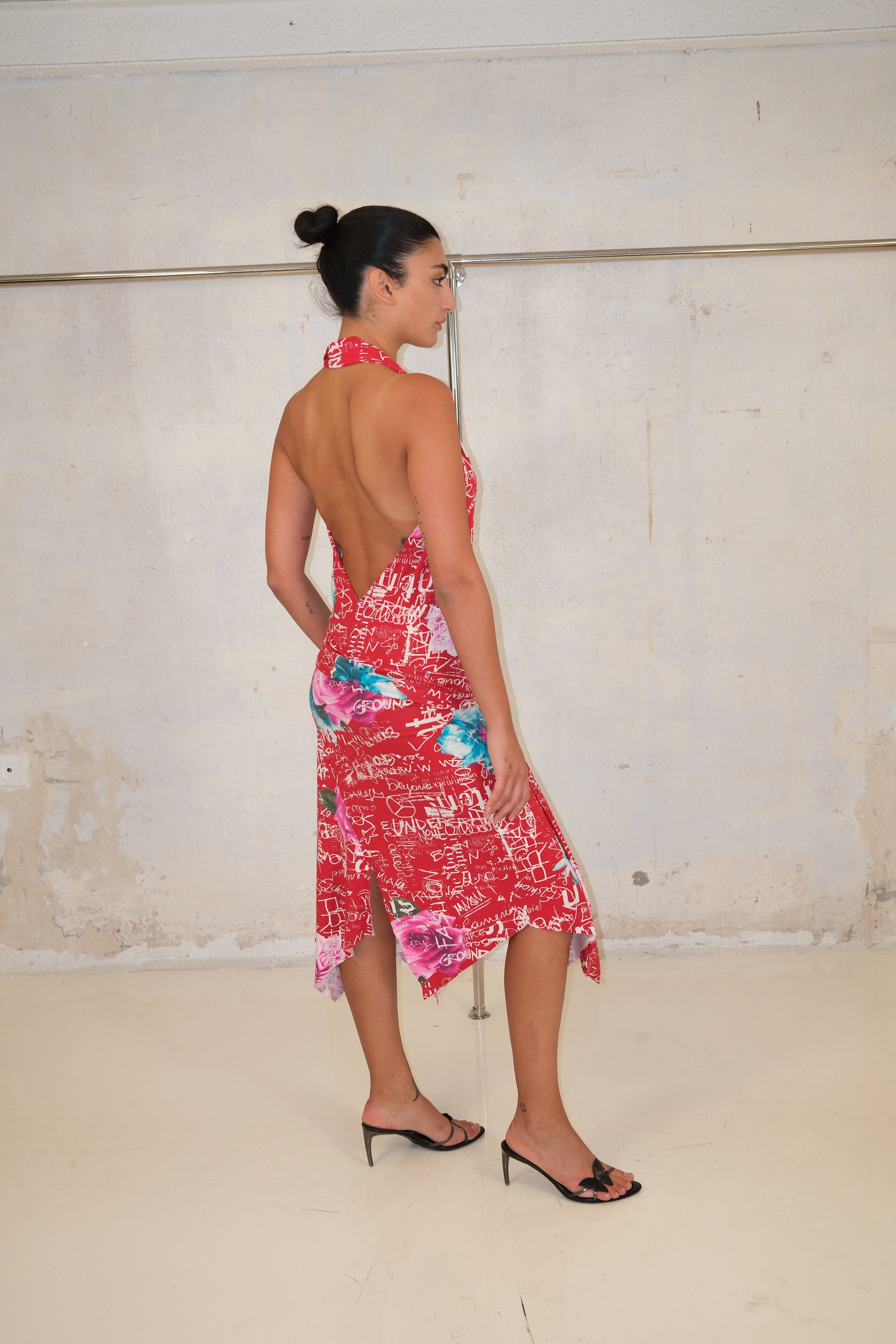 3ways Graphic Printed jersey Dress