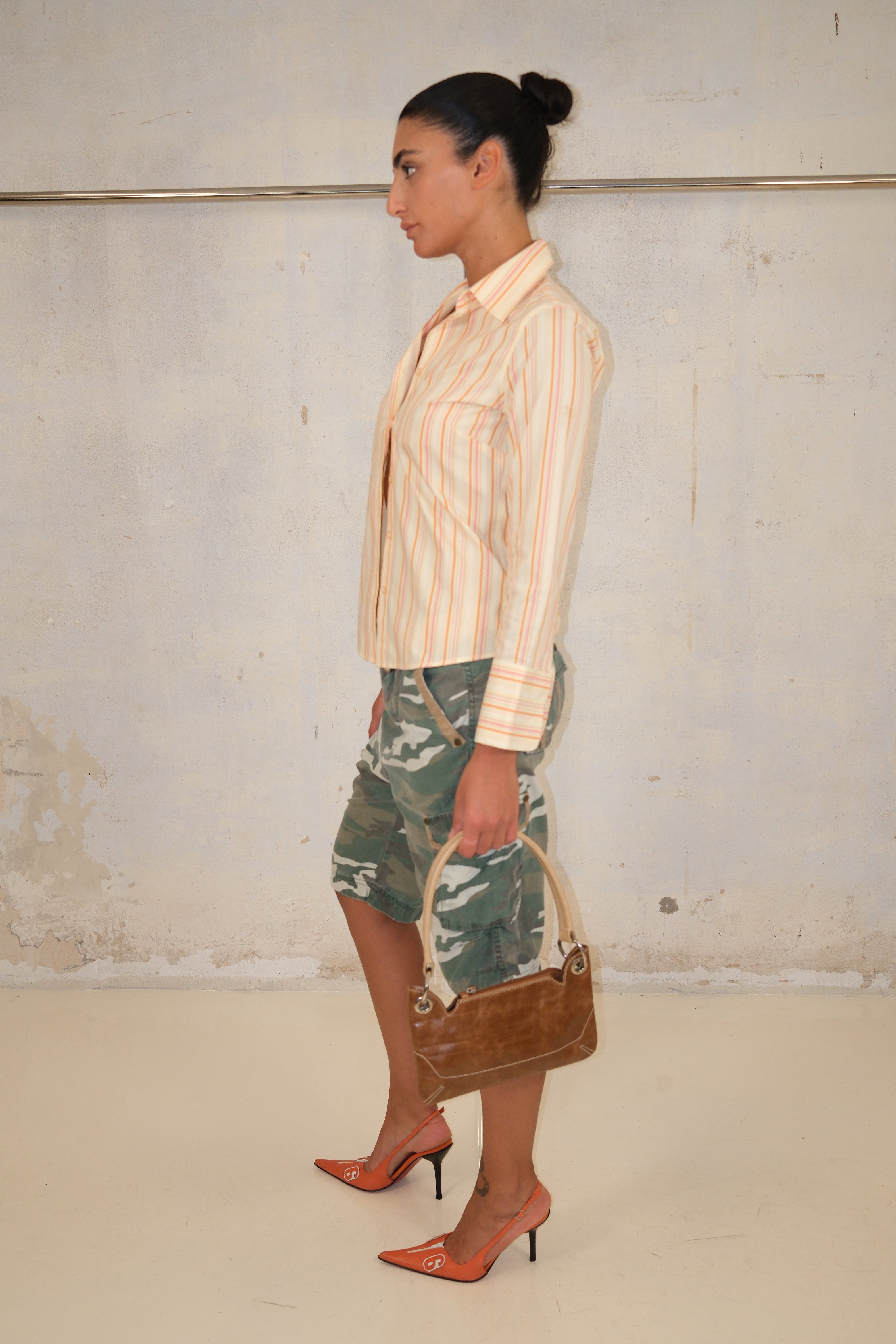 Pastel Button Up Striped Shirt