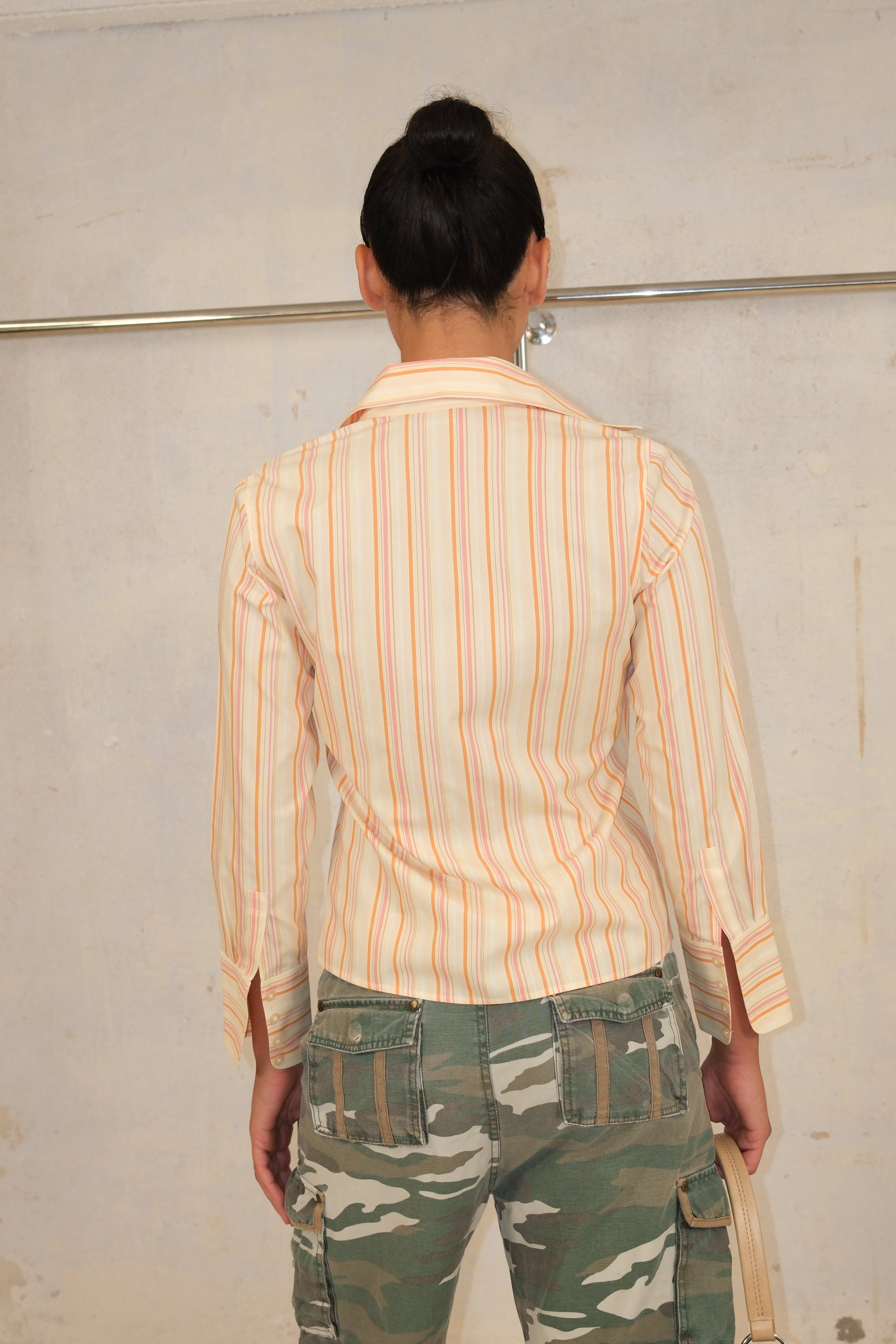 Pastel Button Up Striped Shirt