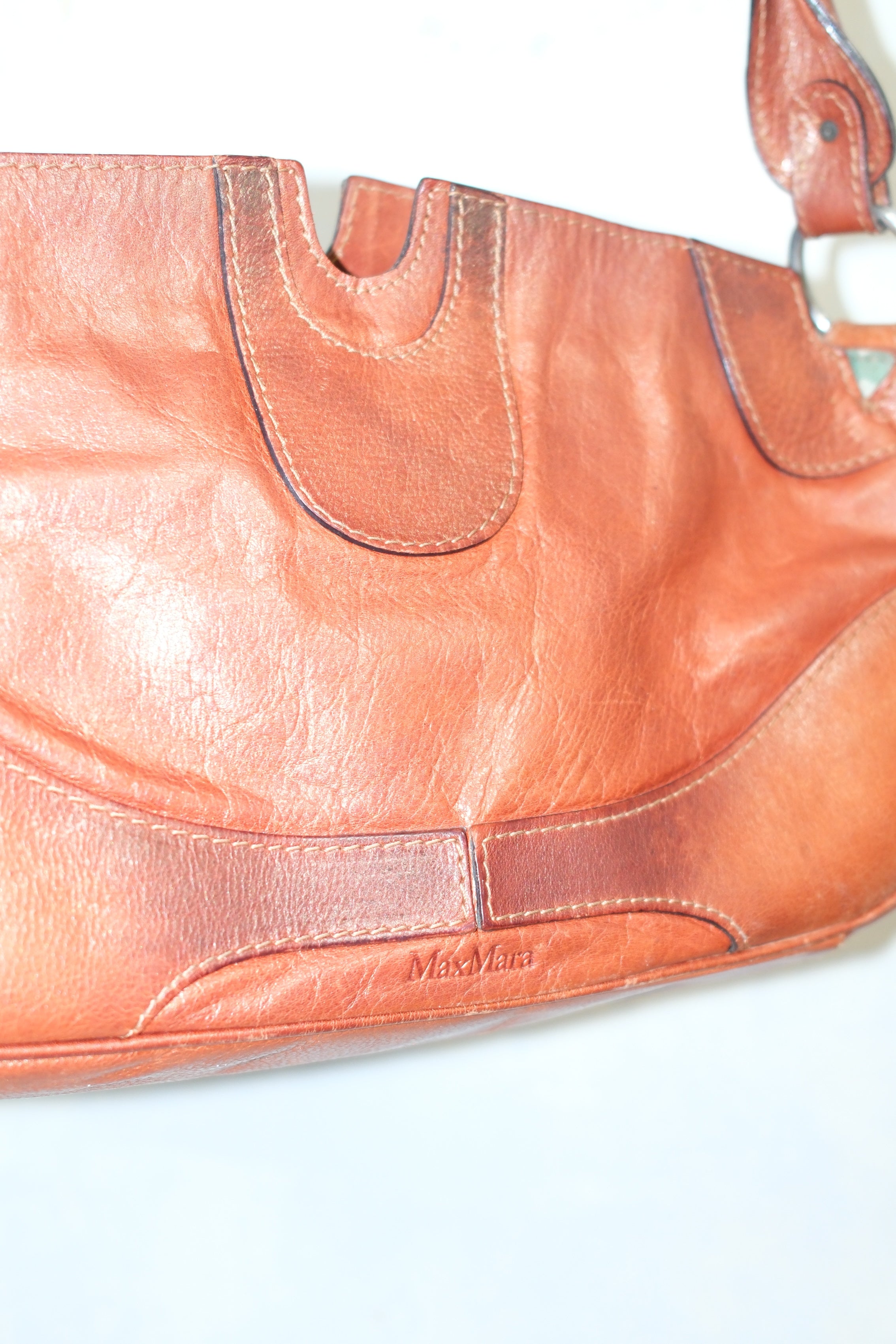 MAX MARA BROWN LEATHER SHOULDER BAG