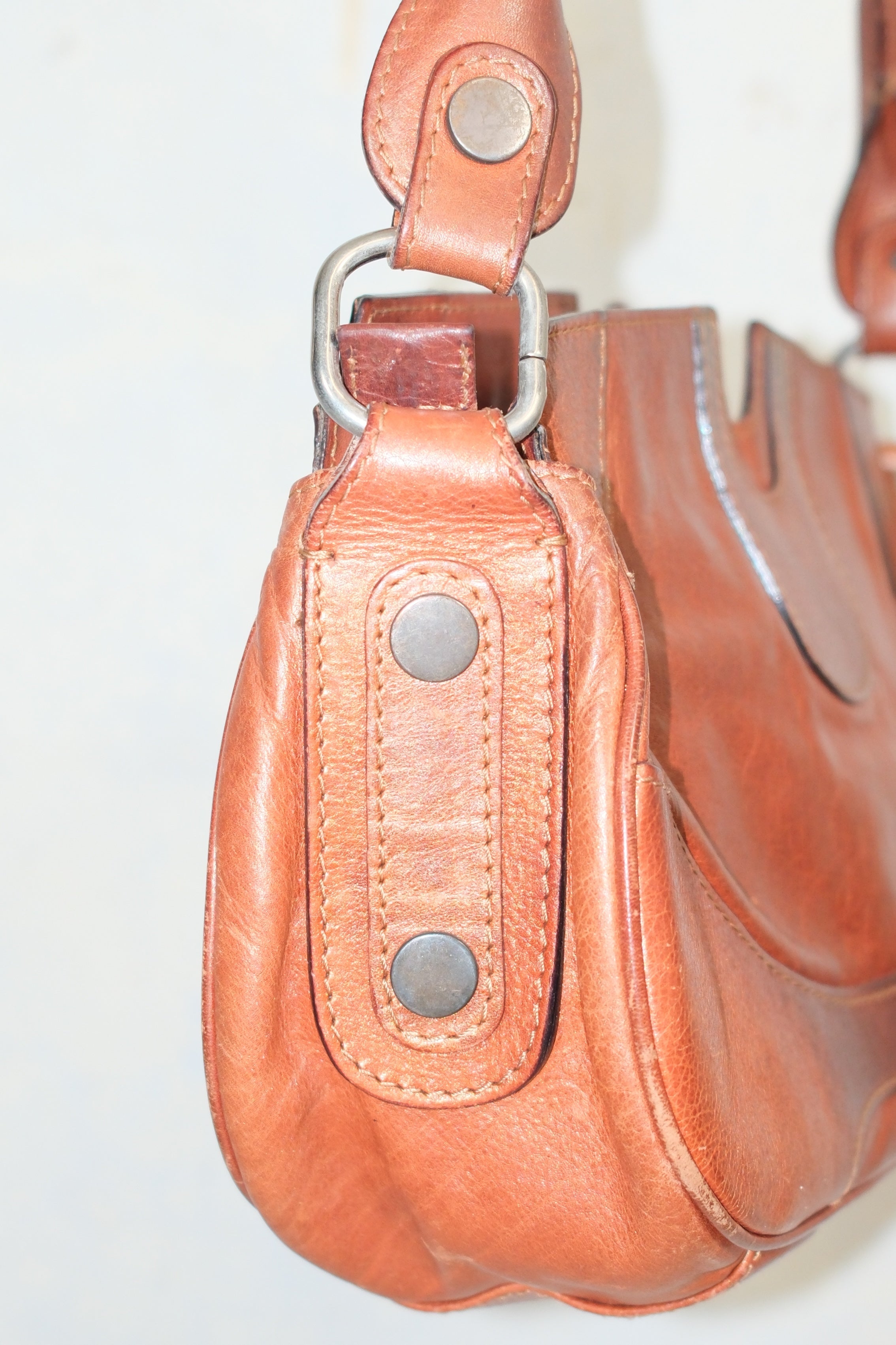 MAX MARA BROWN LEATHER SHOULDER BAG