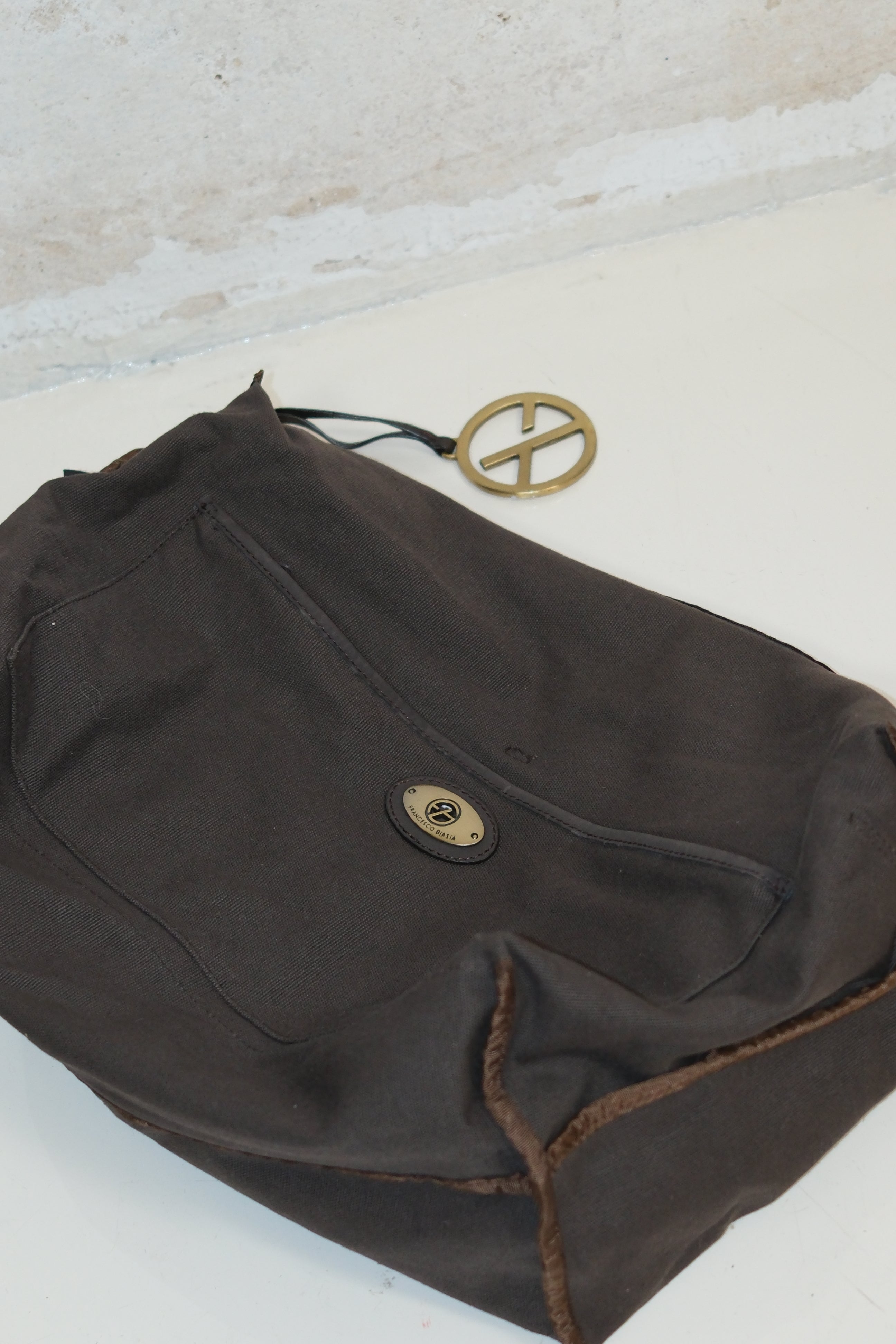 FRANCESCO BIASIA WOVEN BROWN LEATHER