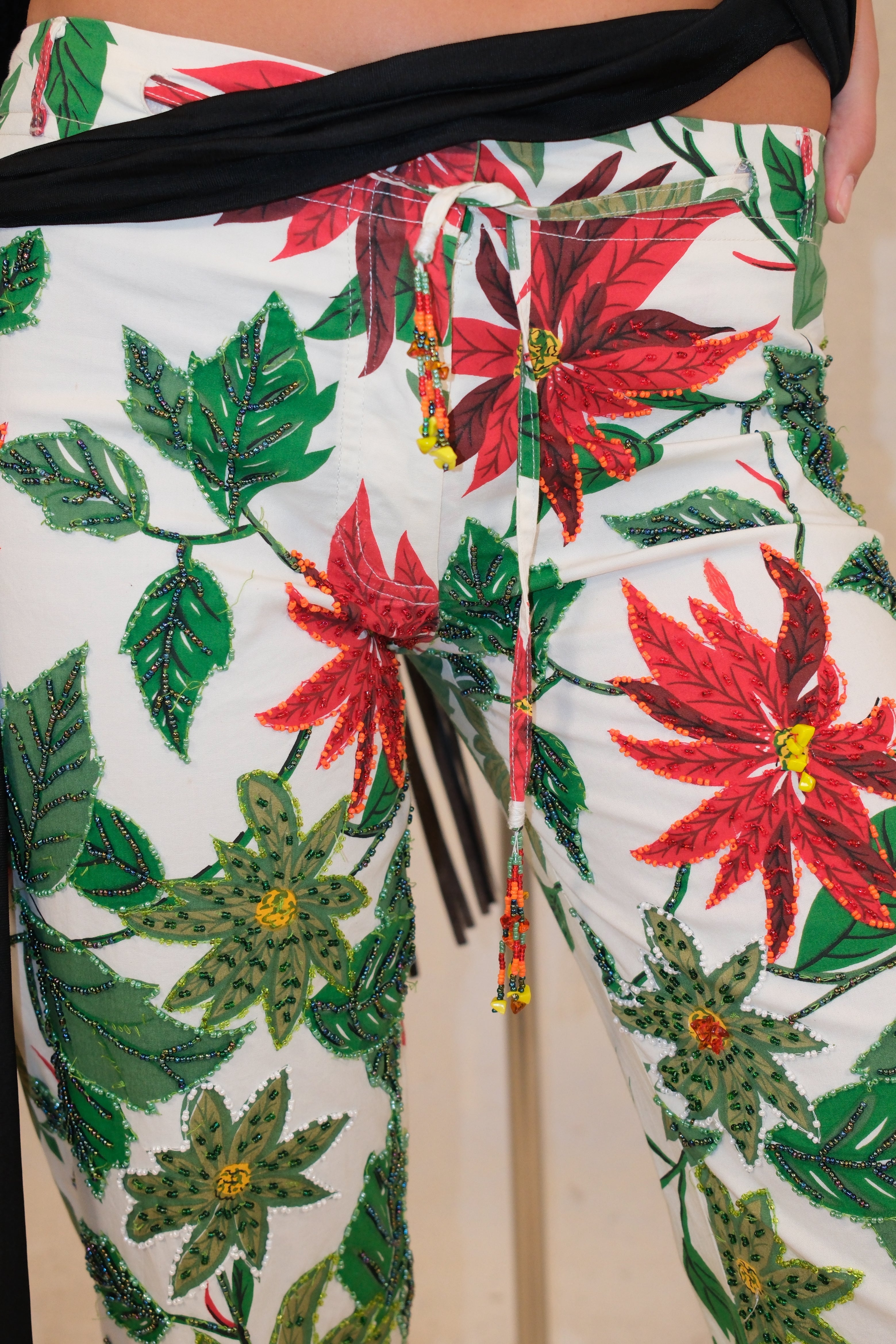 Printed And Beaded Pants Size 36
