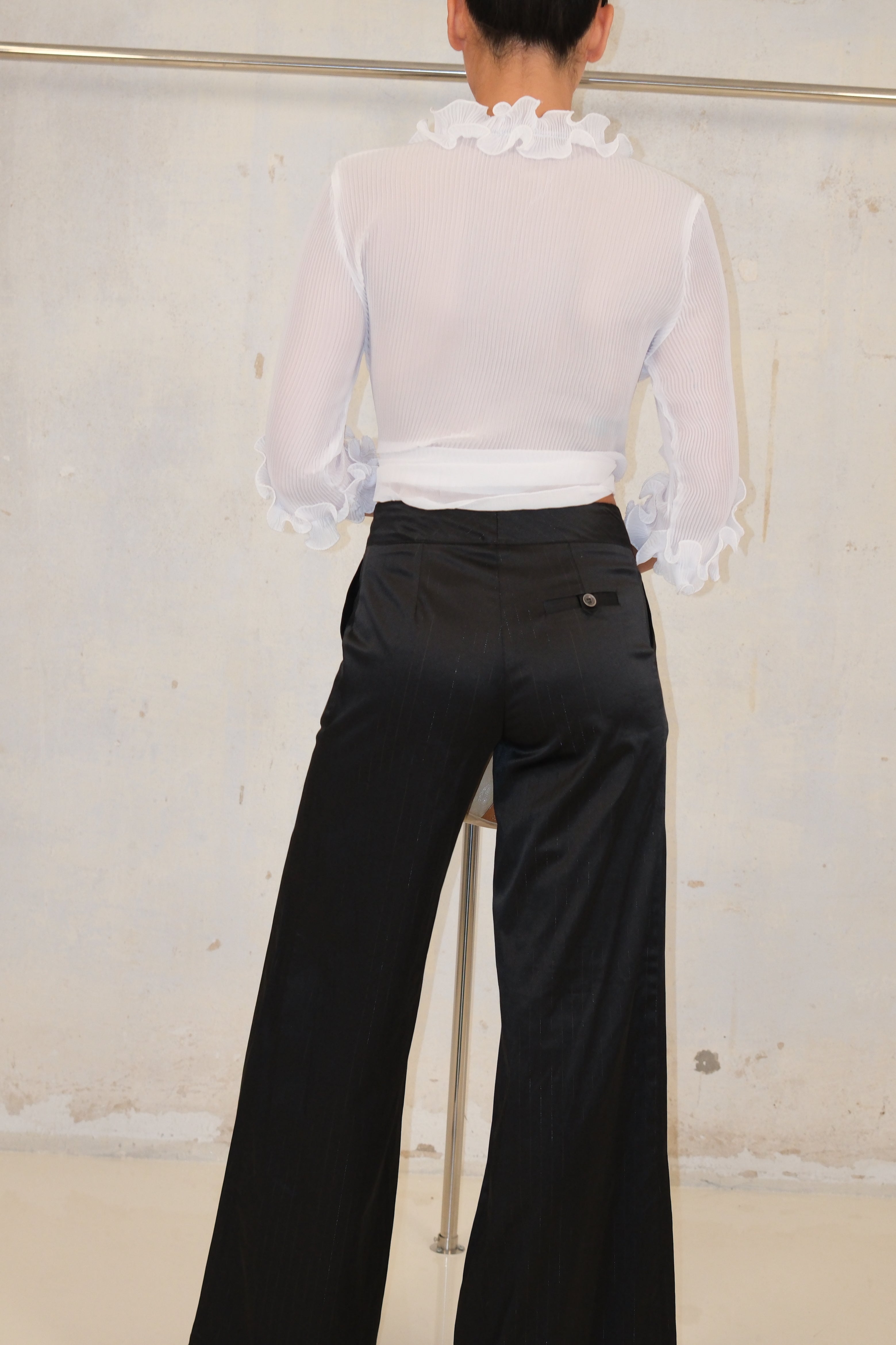 White Ruffle Top
