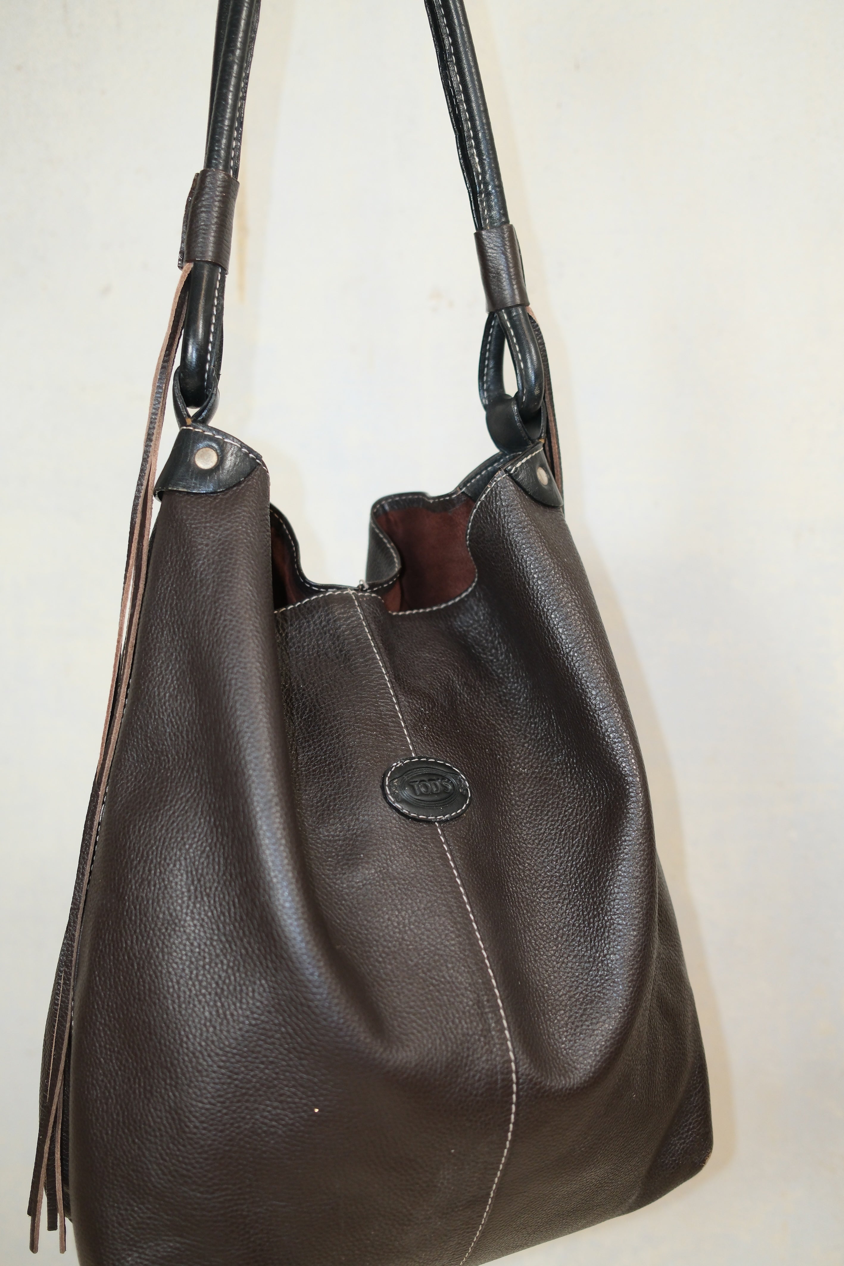 TOD’S LARGE BROWN LEATHER TOTE BAG
