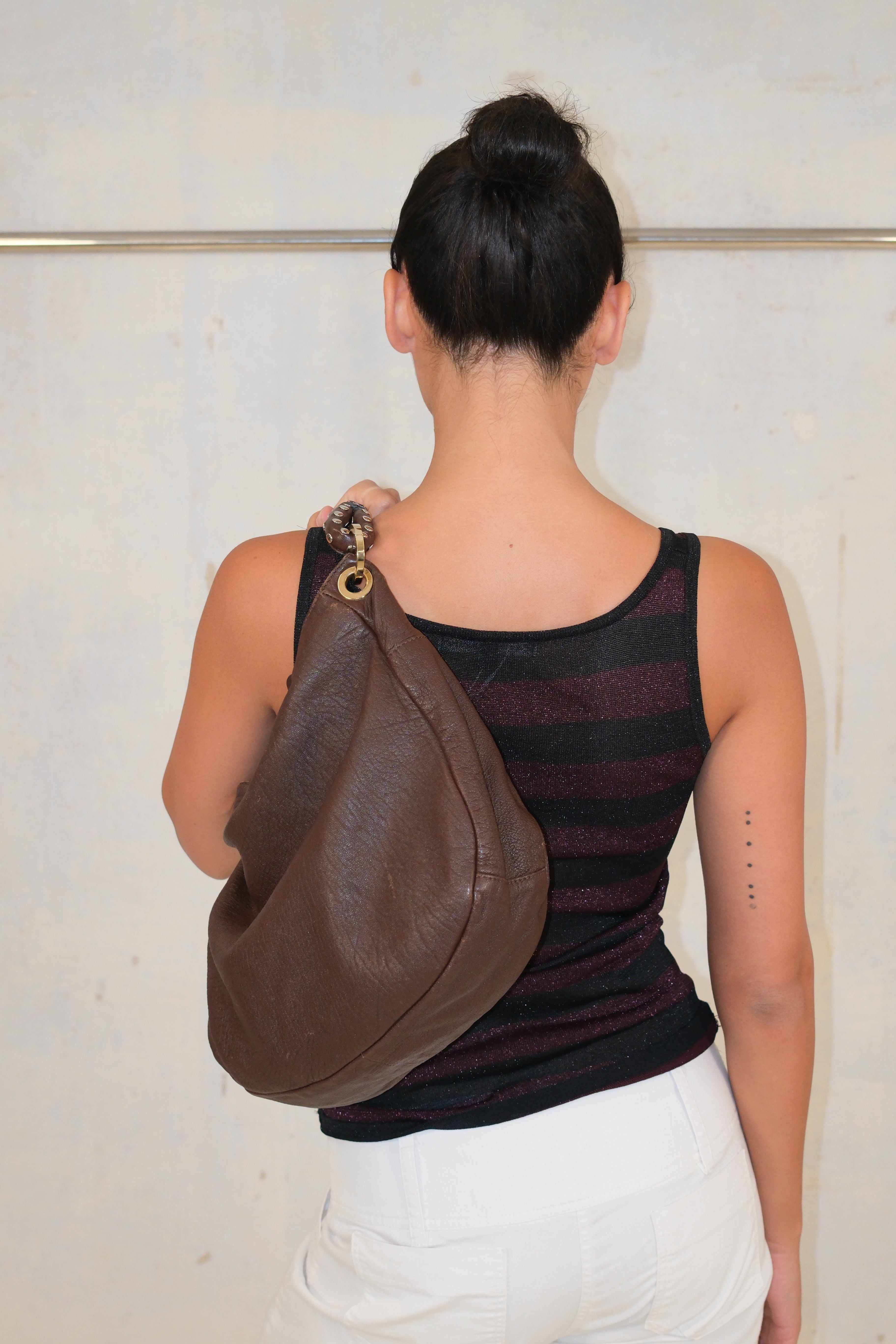 Jimmy Choo classic bungles bag (can be worn as bungles) in chocolate brown