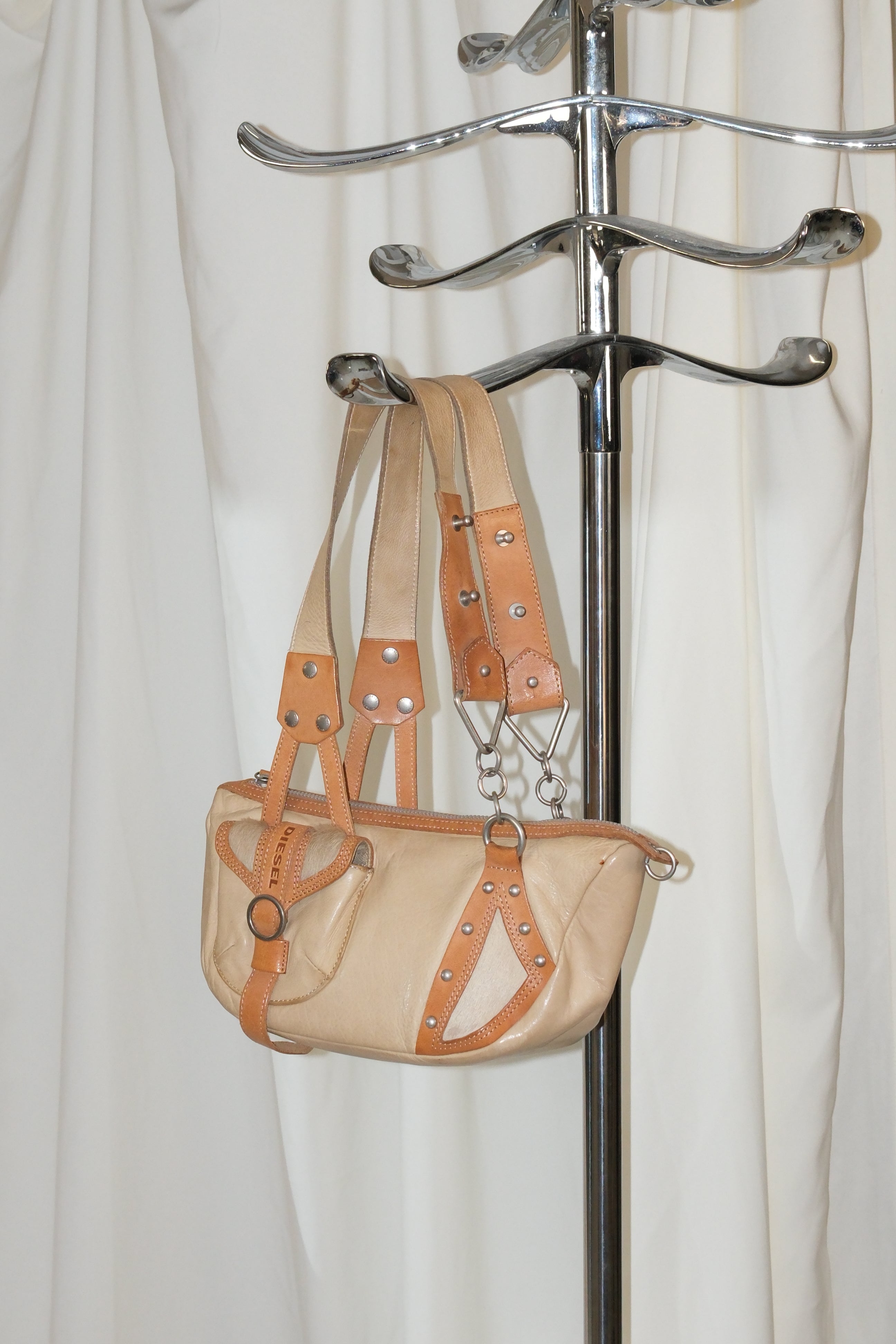 Rare early 2005 Diesel Leather And Fur Militants Shoulder Bag