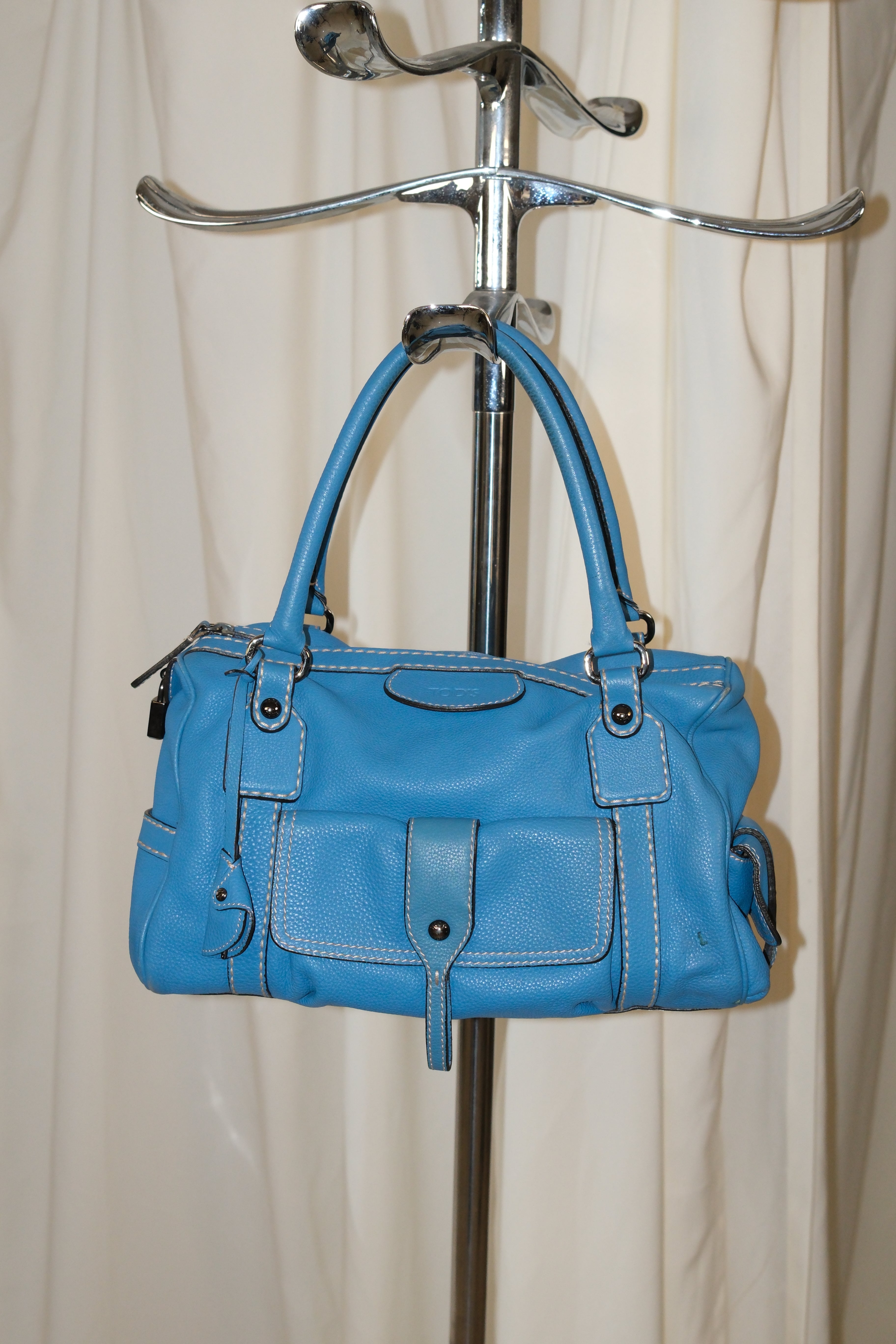 Tod's Ocean Blue Leather Handbag
