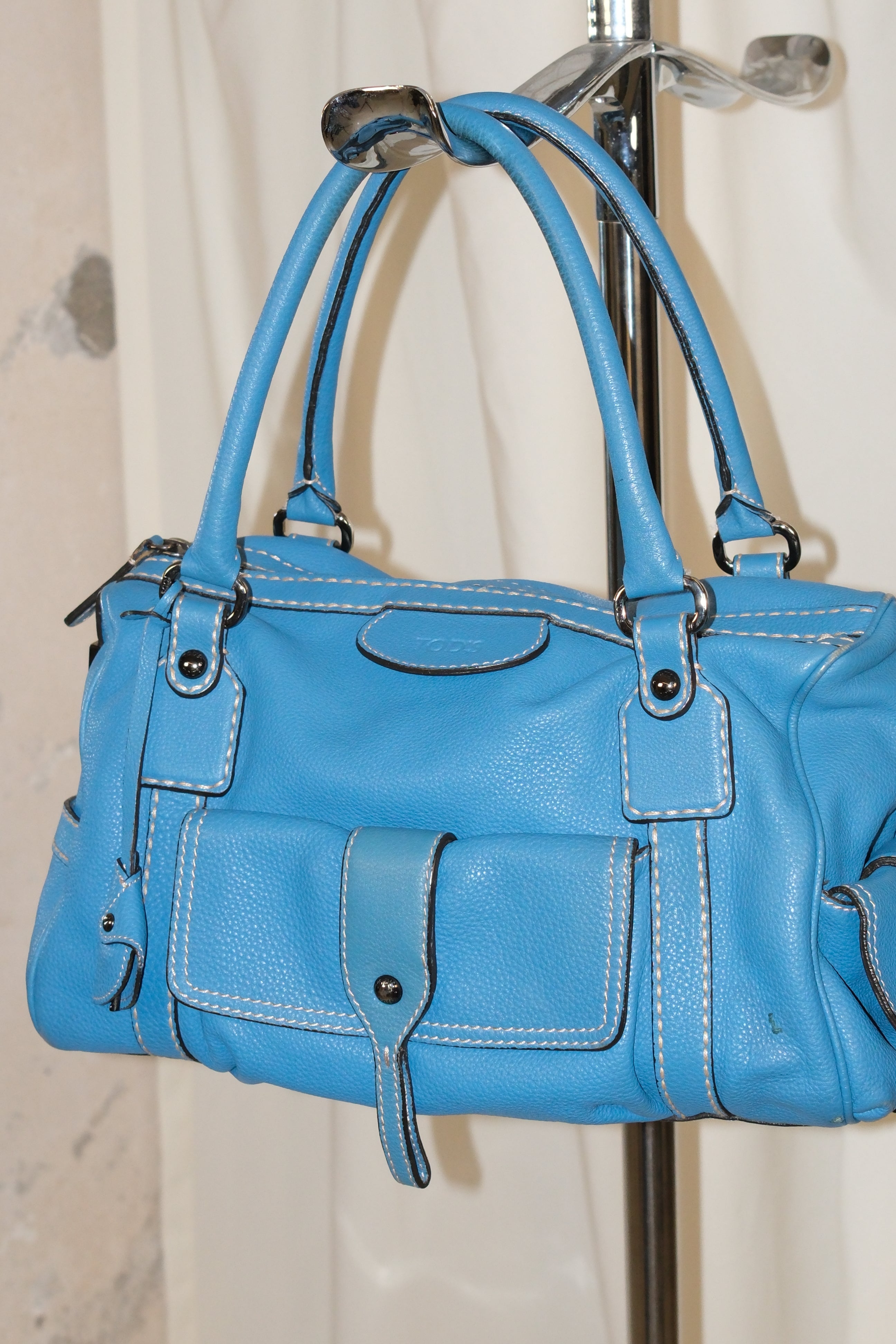 Tod's Ocean Blue Leather Handbag