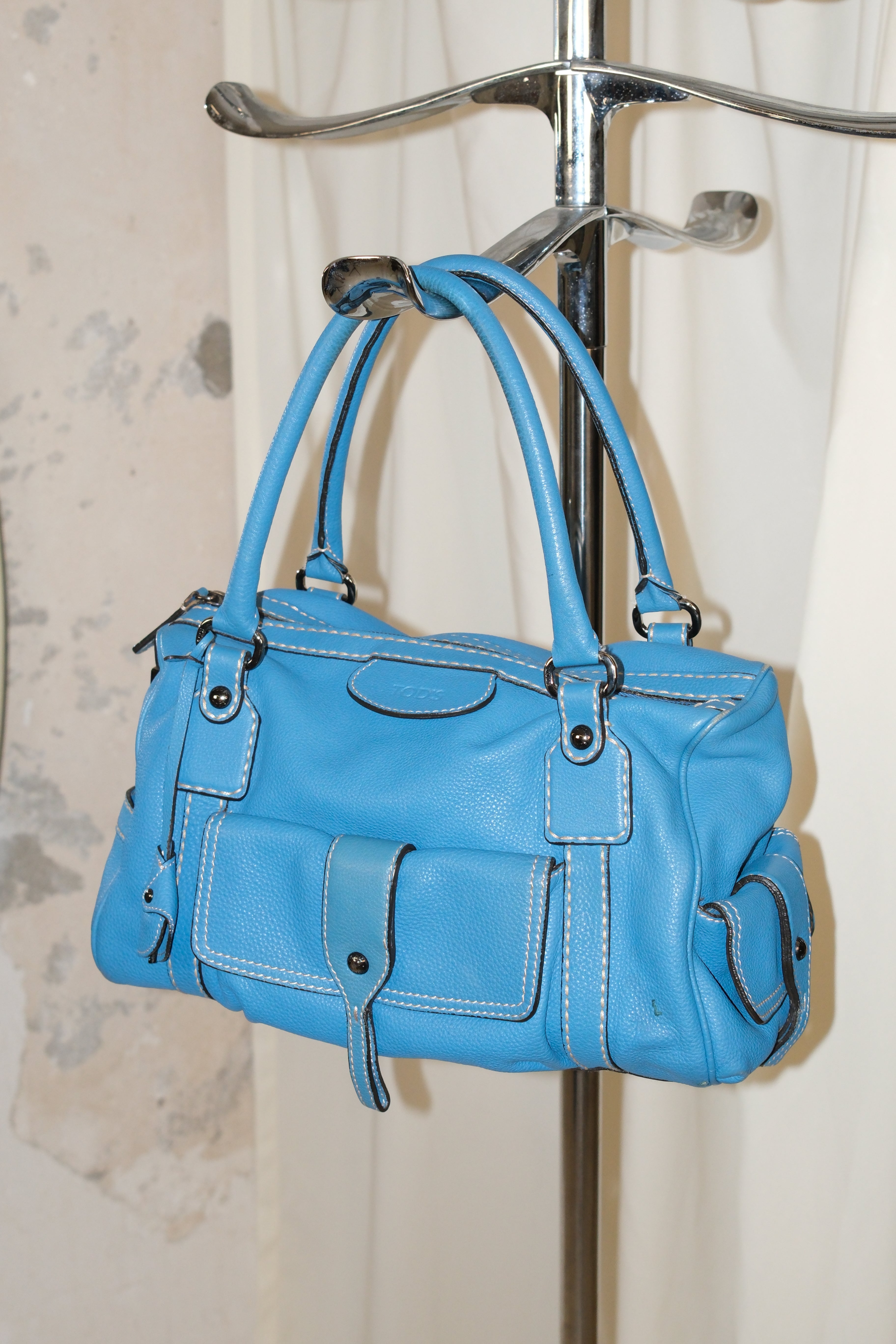 Tod's Ocean Blue Leather Handbag