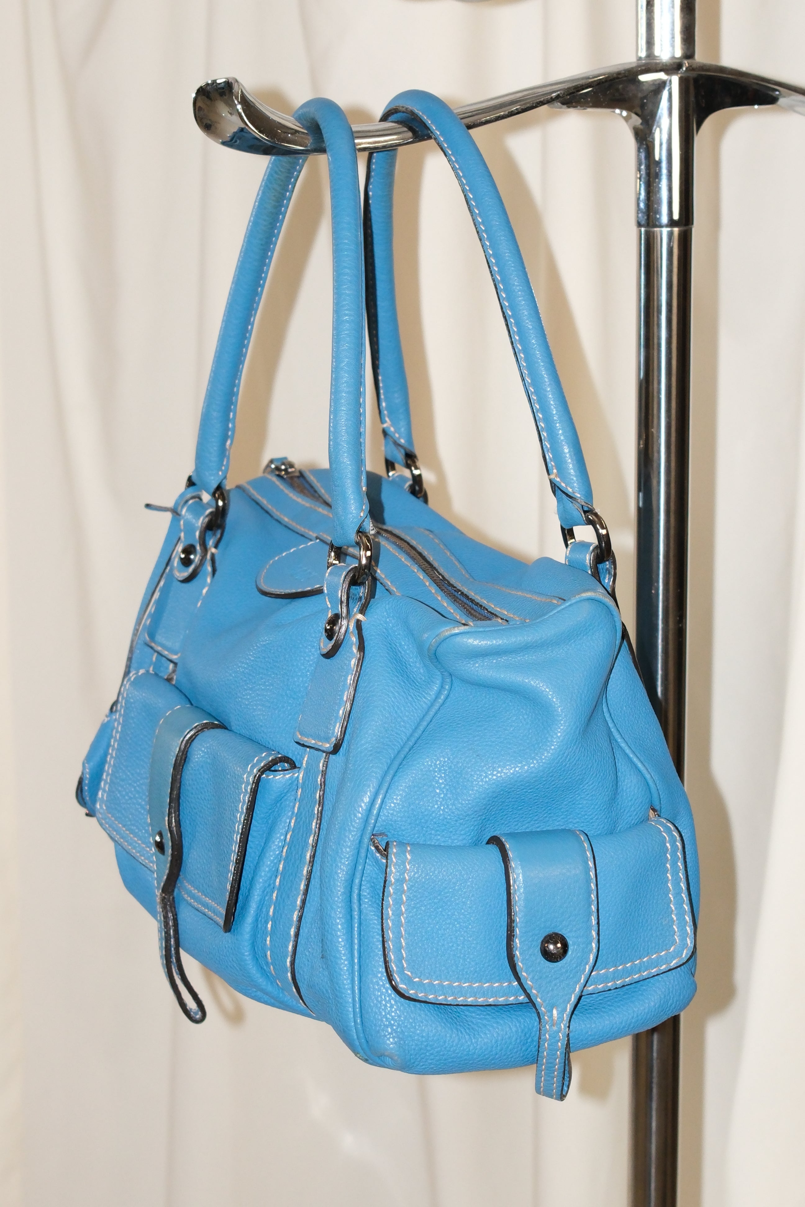 Tod's Ocean Blue Leather Handbag