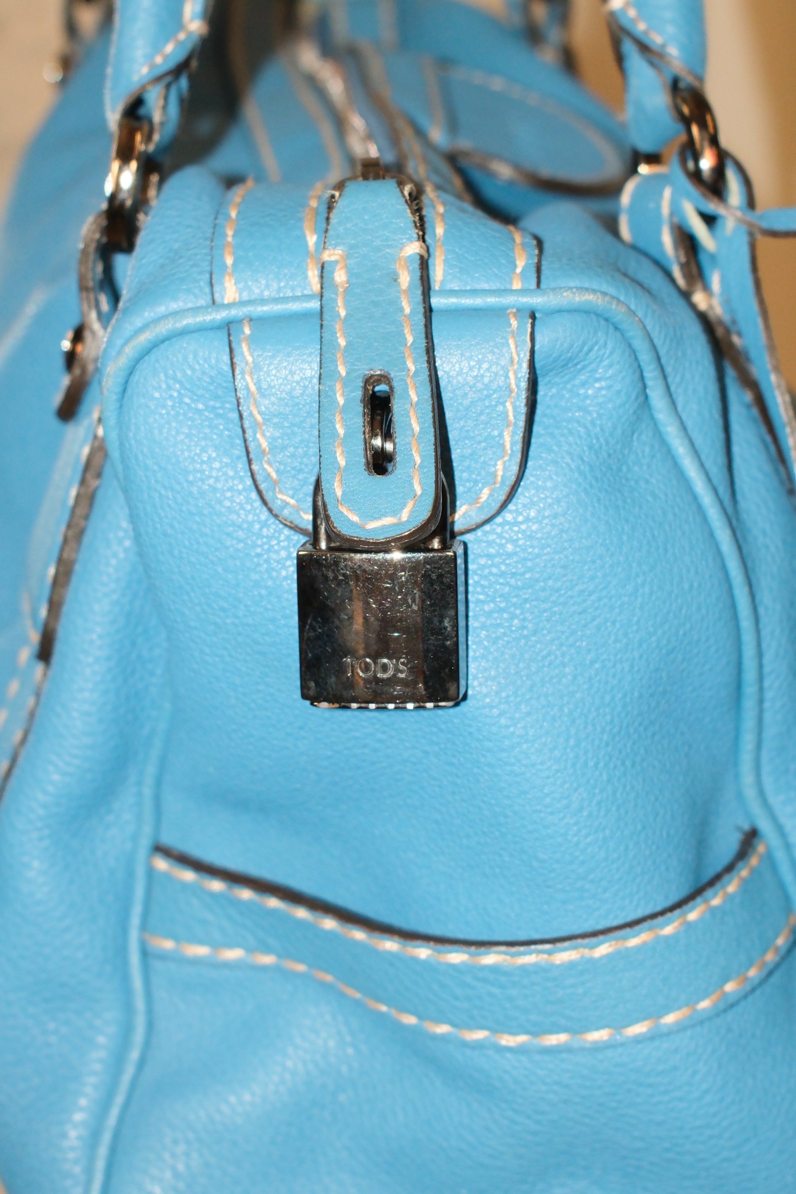 Tod's Ocean Blue Leather Handbag