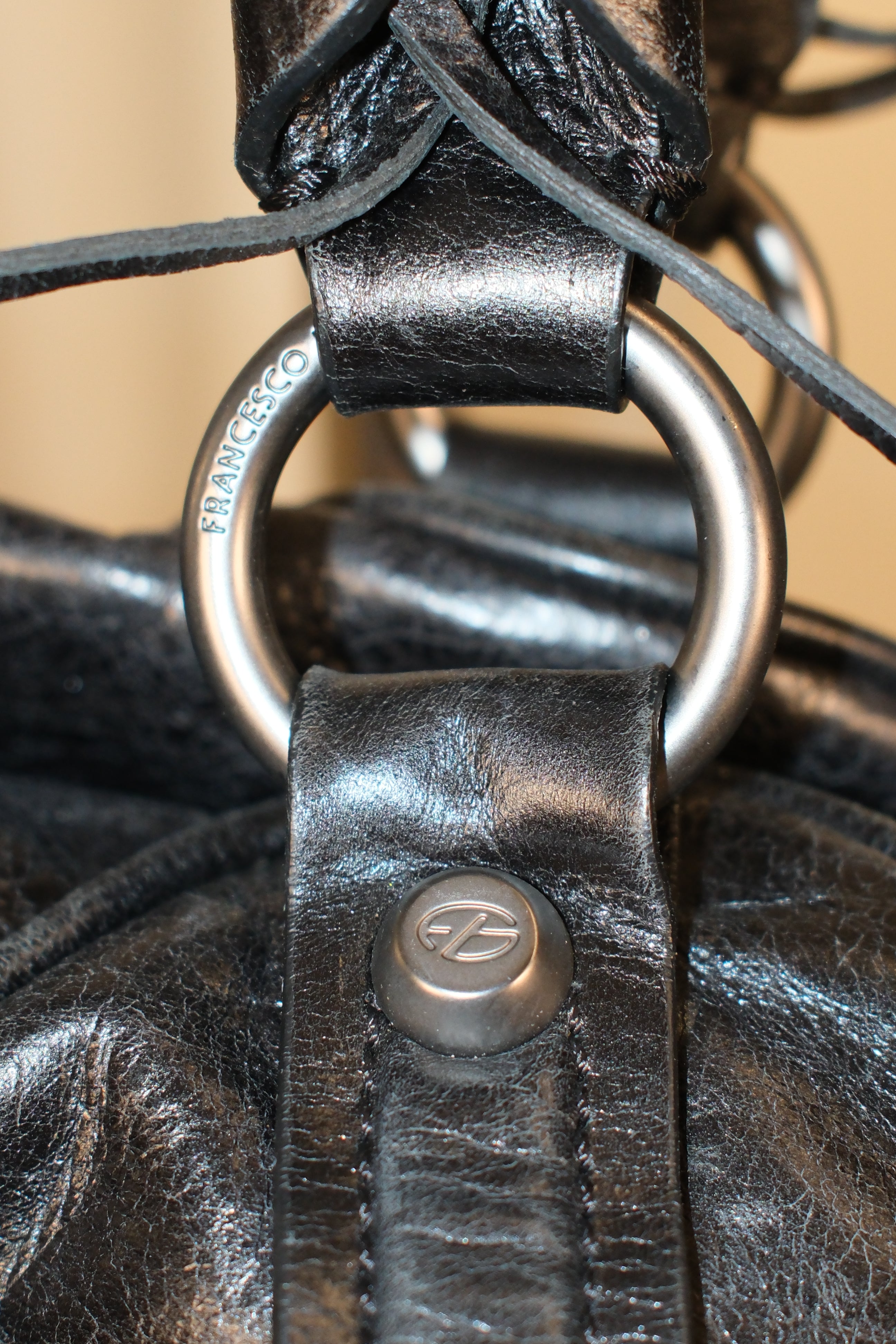 Francesco Biasia Black Puffy Shoulder Bag