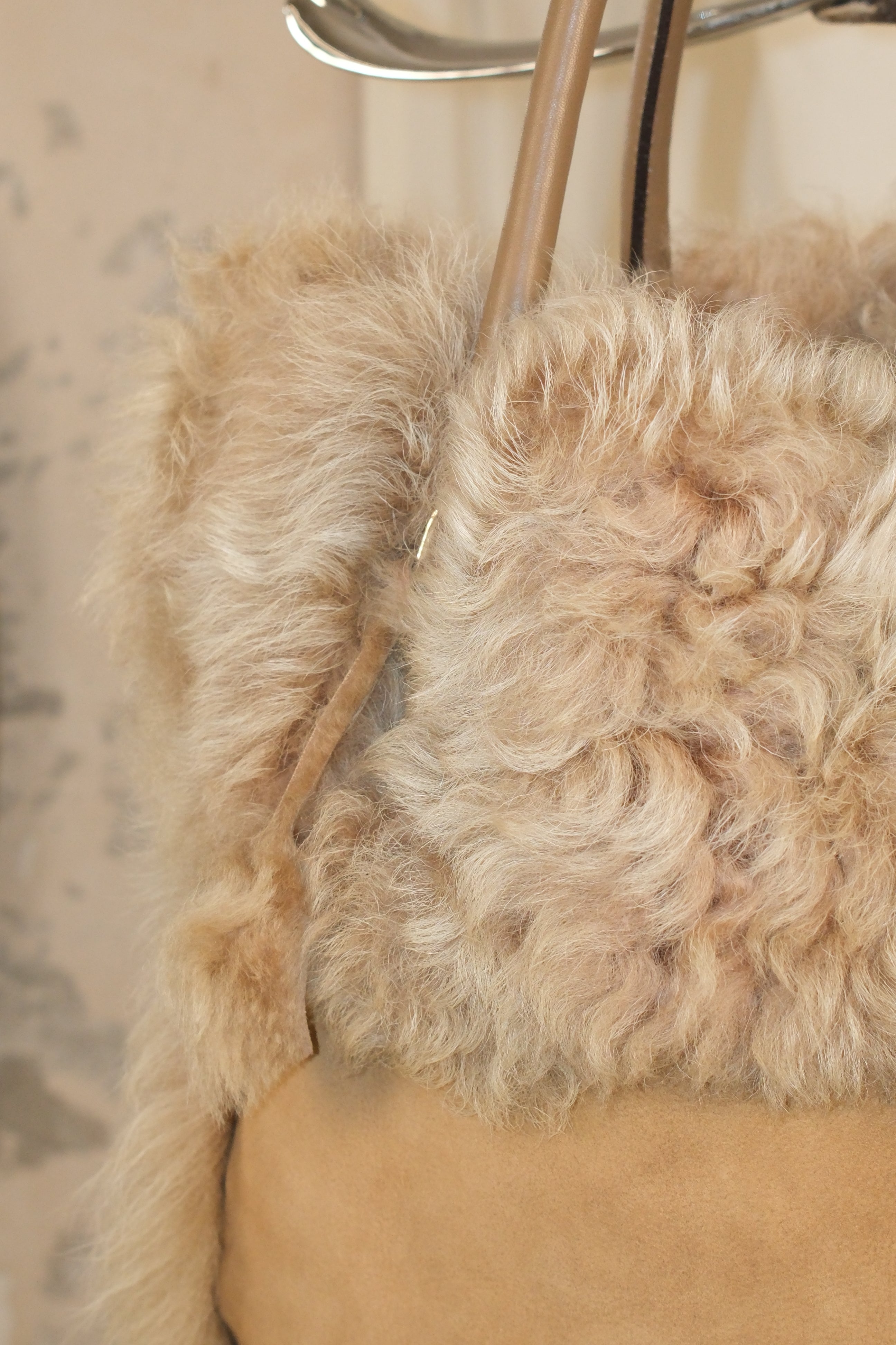ESCADA SHEARLING FUR LEATHER BAG (COMES WITH CLUTCH)
