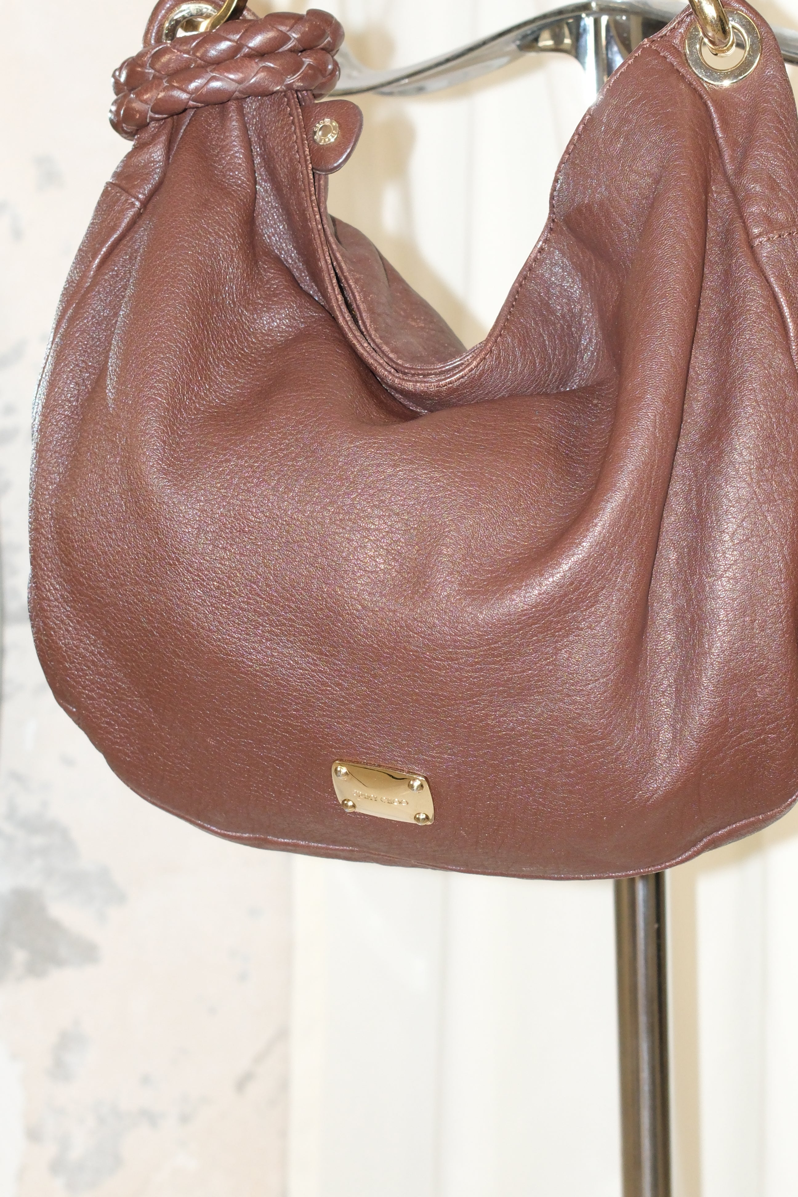 Jimmy Choo classic bungles bag (can be worn as bungles) in chocolate brown