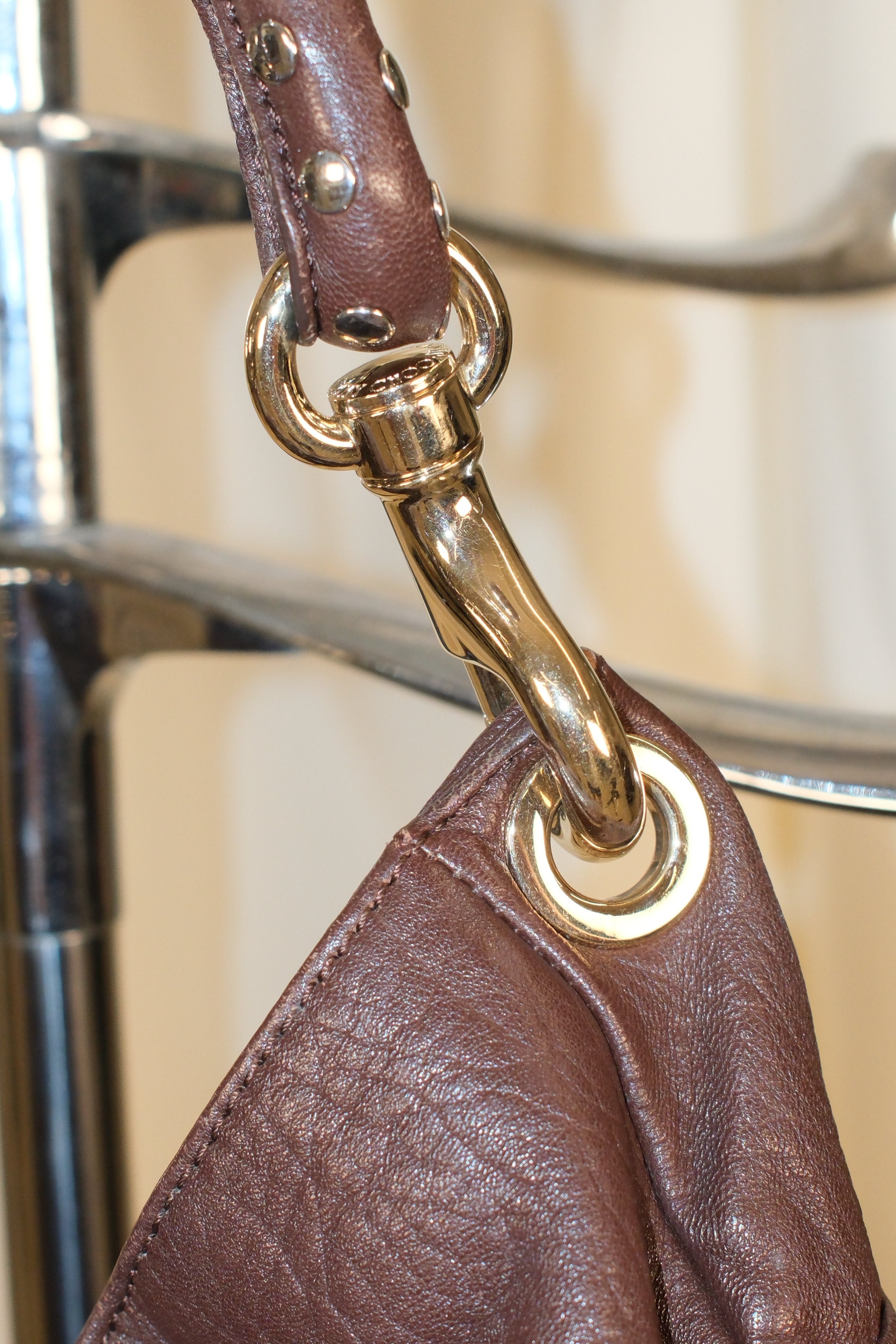 Jimmy Choo classic bungles bag (can be worn as bungles) in chocolate brown