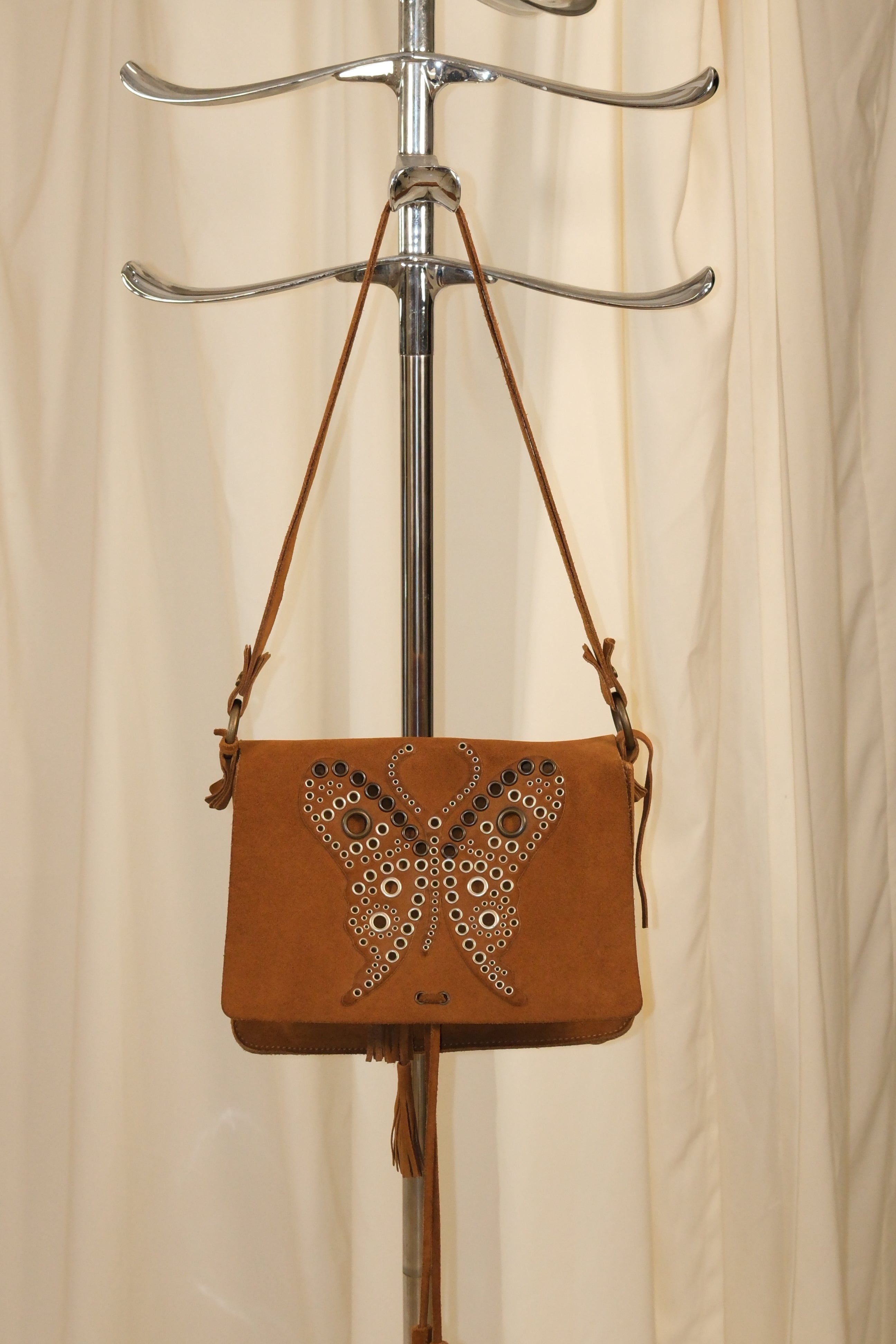 Dolce & Gabbana 2002 Grommets butterfly crossbody bag with tassel flap closure
