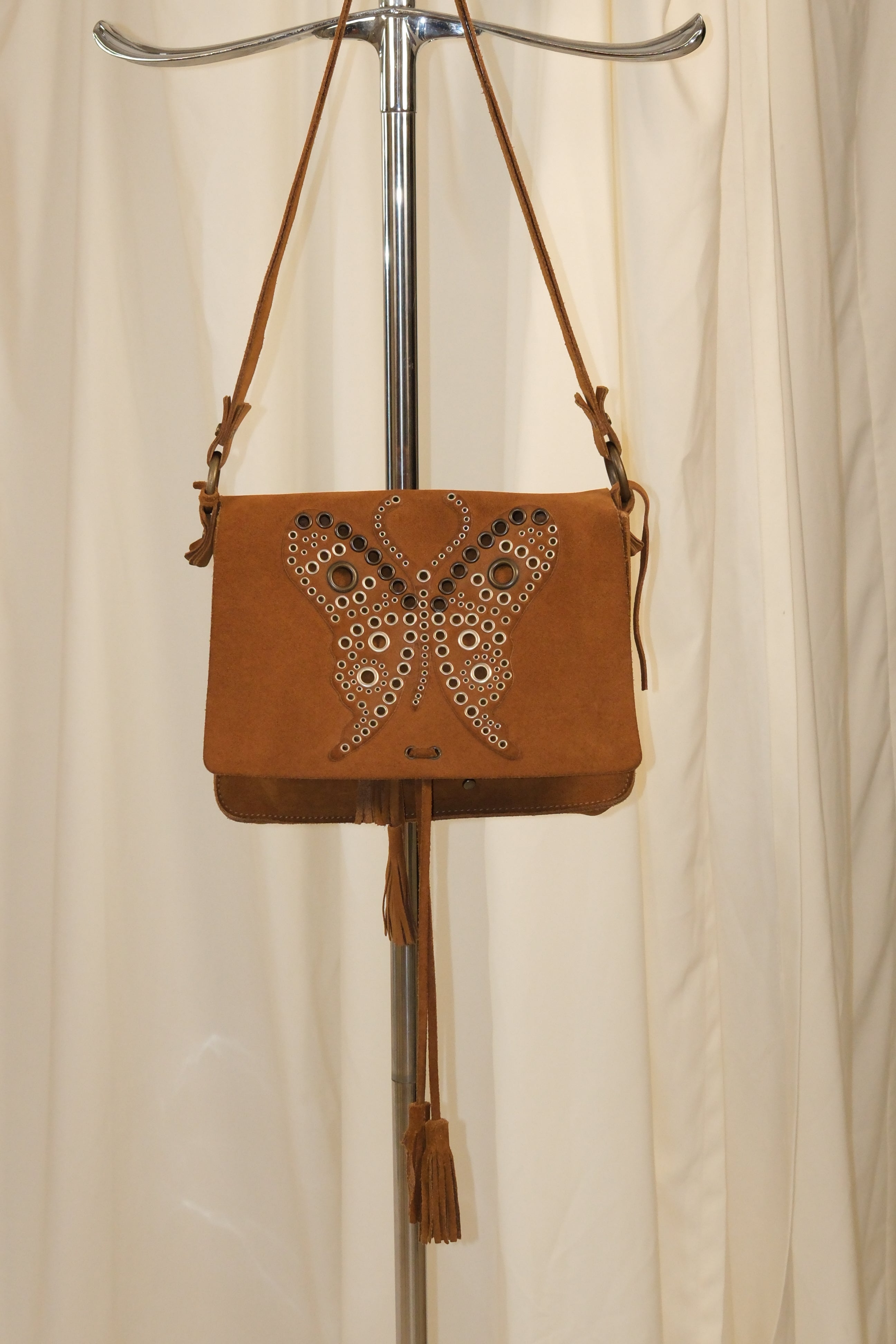 Dolce & Gabbana 2002 Grommets butterfly crossbody bag with tassel flap closure