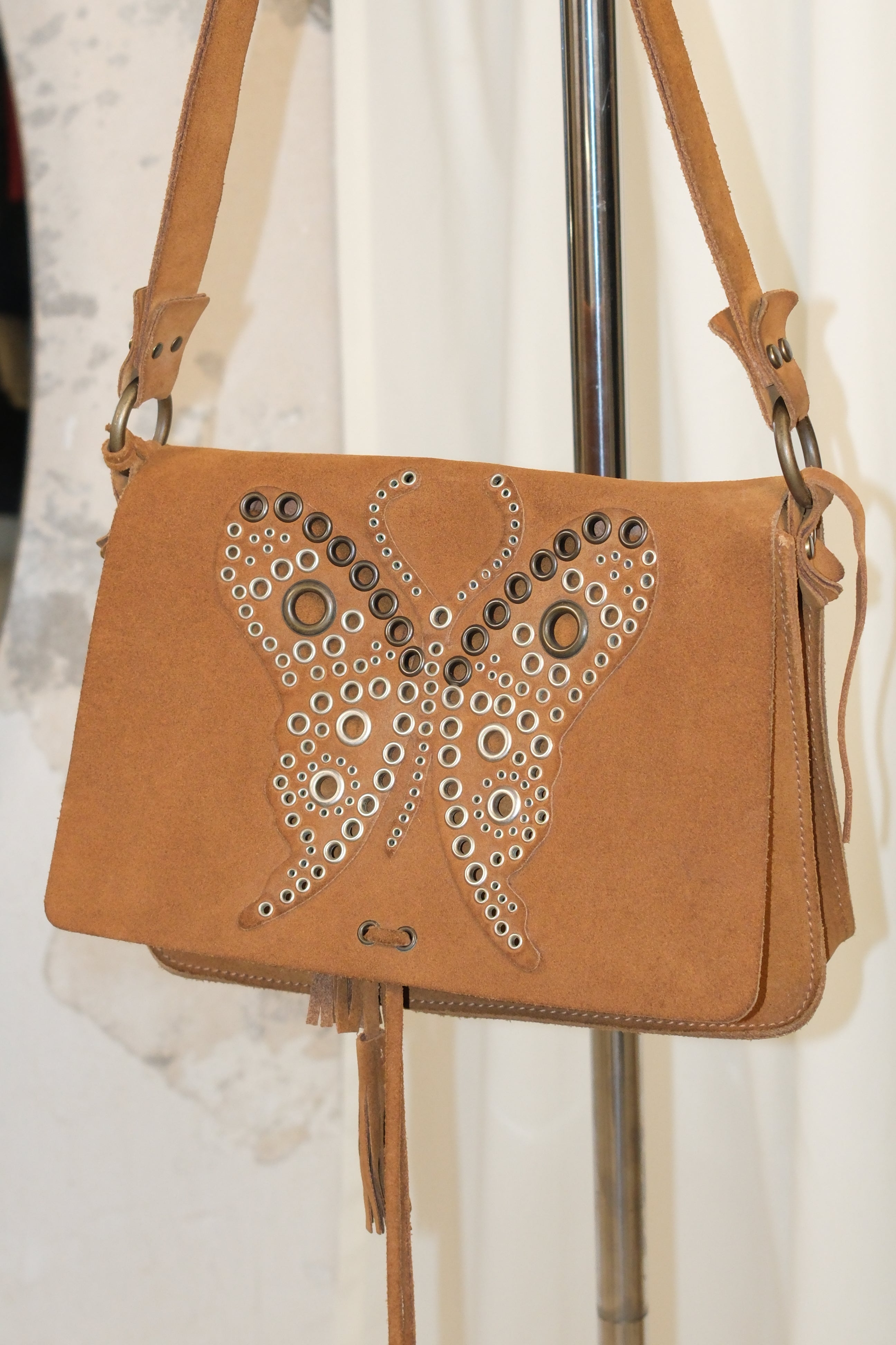 Dolce & Gabbana 2002 Grommets butterfly crossbody bag with tassel flap closure