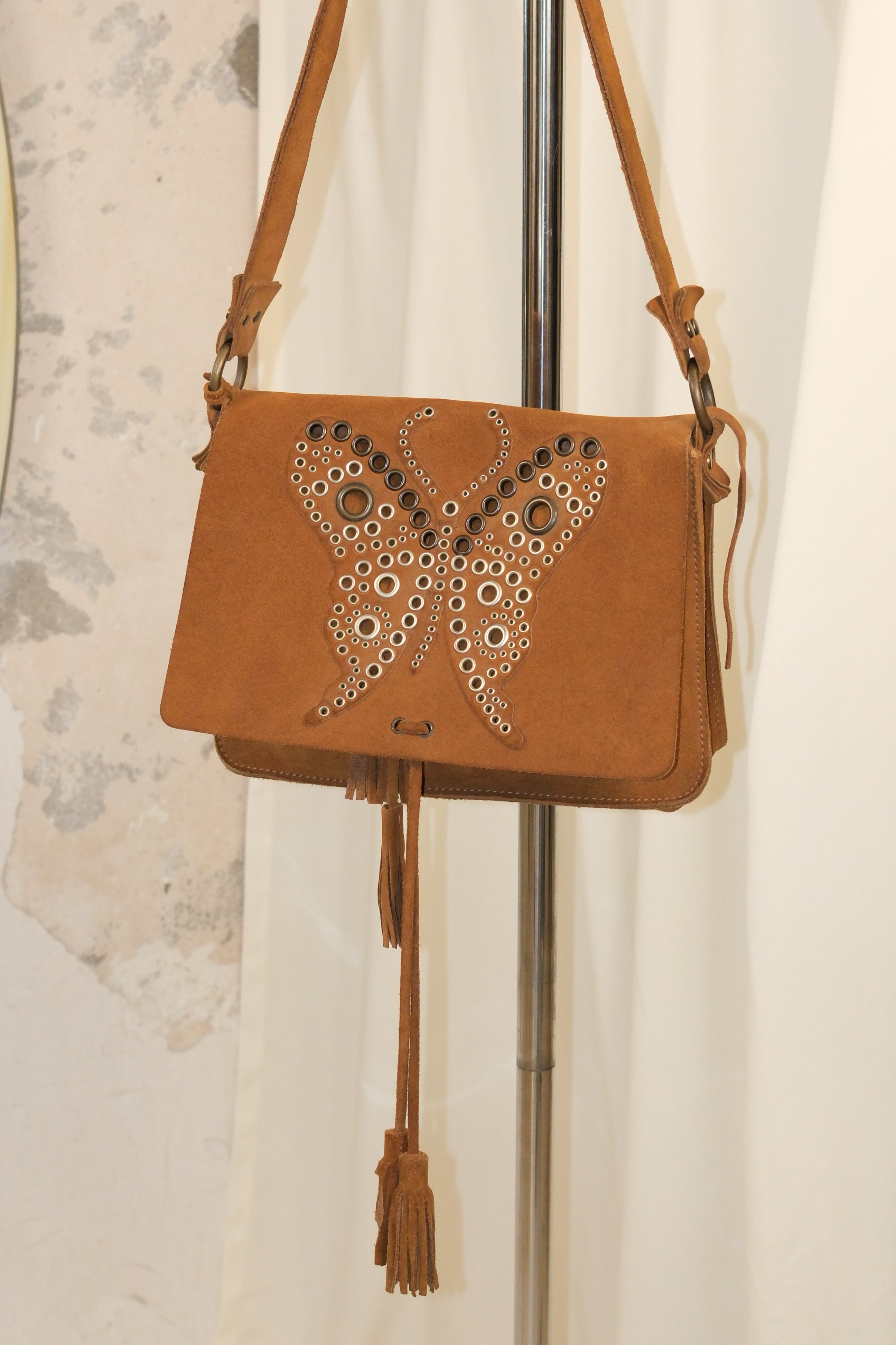 Dolce & Gabbana 2002 Grommets butterfly crossbody bag with tassel flap closure