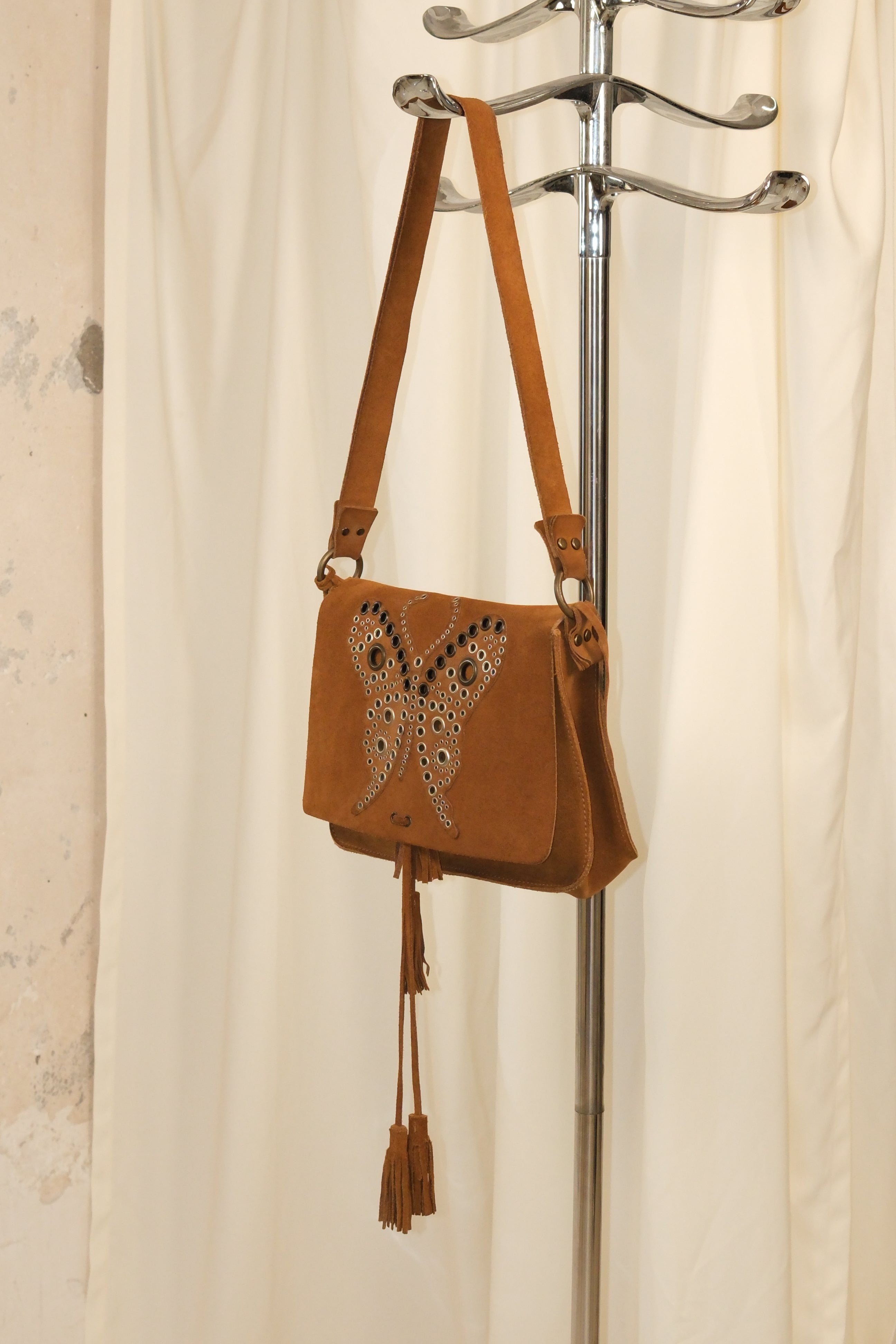 Dolce & Gabbana 2002 Grommets butterfly crossbody bag with tassel flap closure