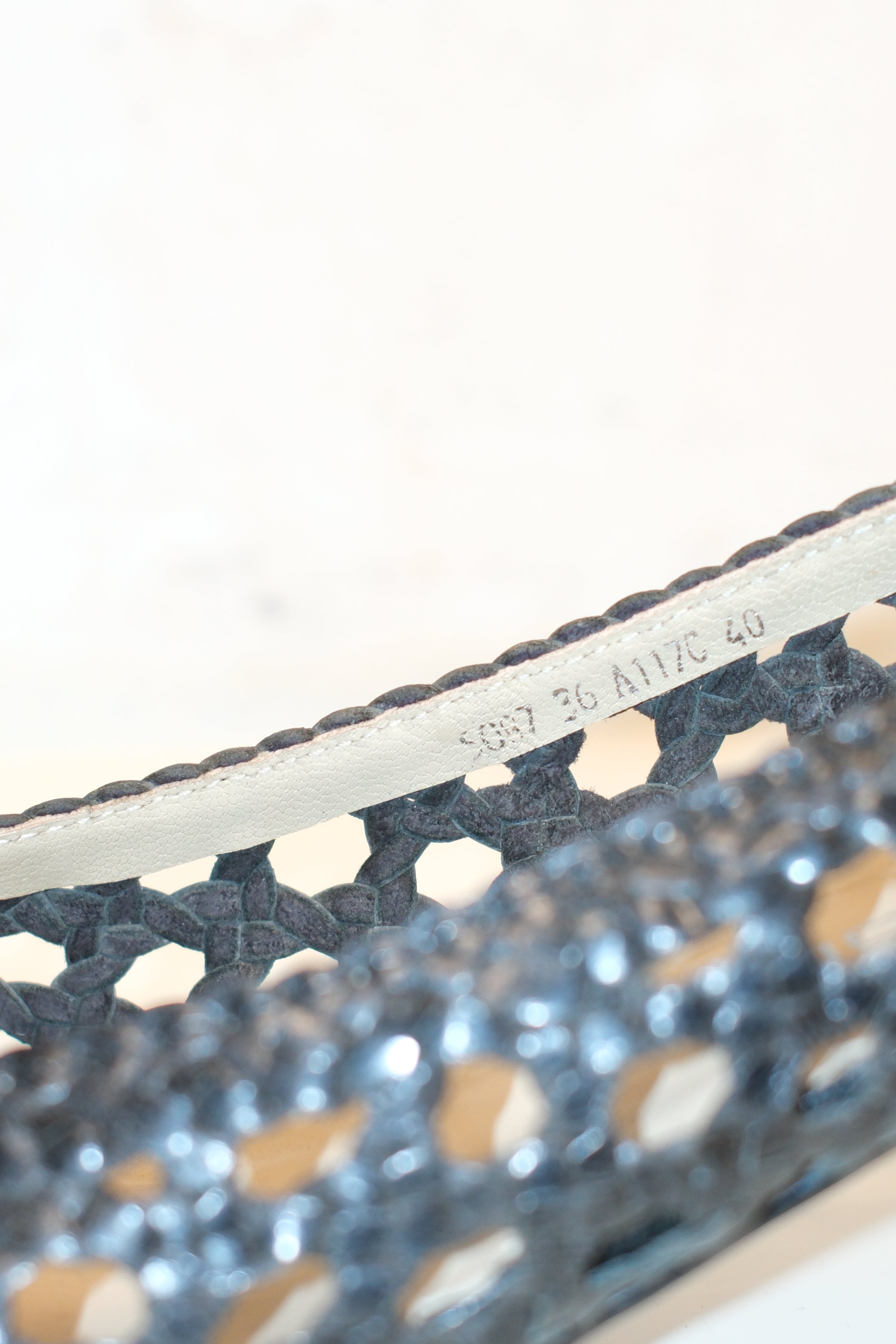 Anagoo Black Woven Leather Heels ,Size 40