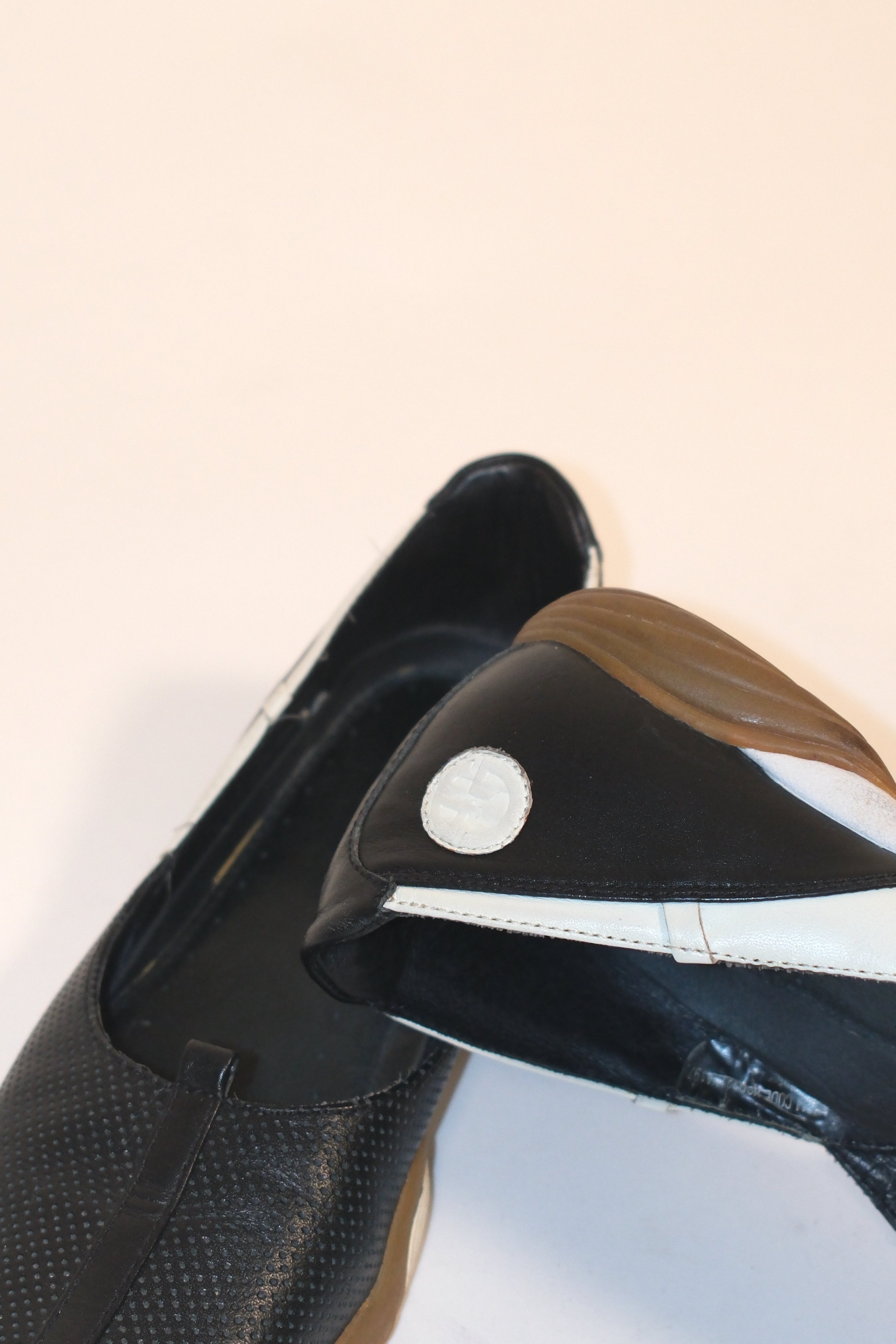 Giorgio Armani Black Ballet Flats With Brown Sole size 36