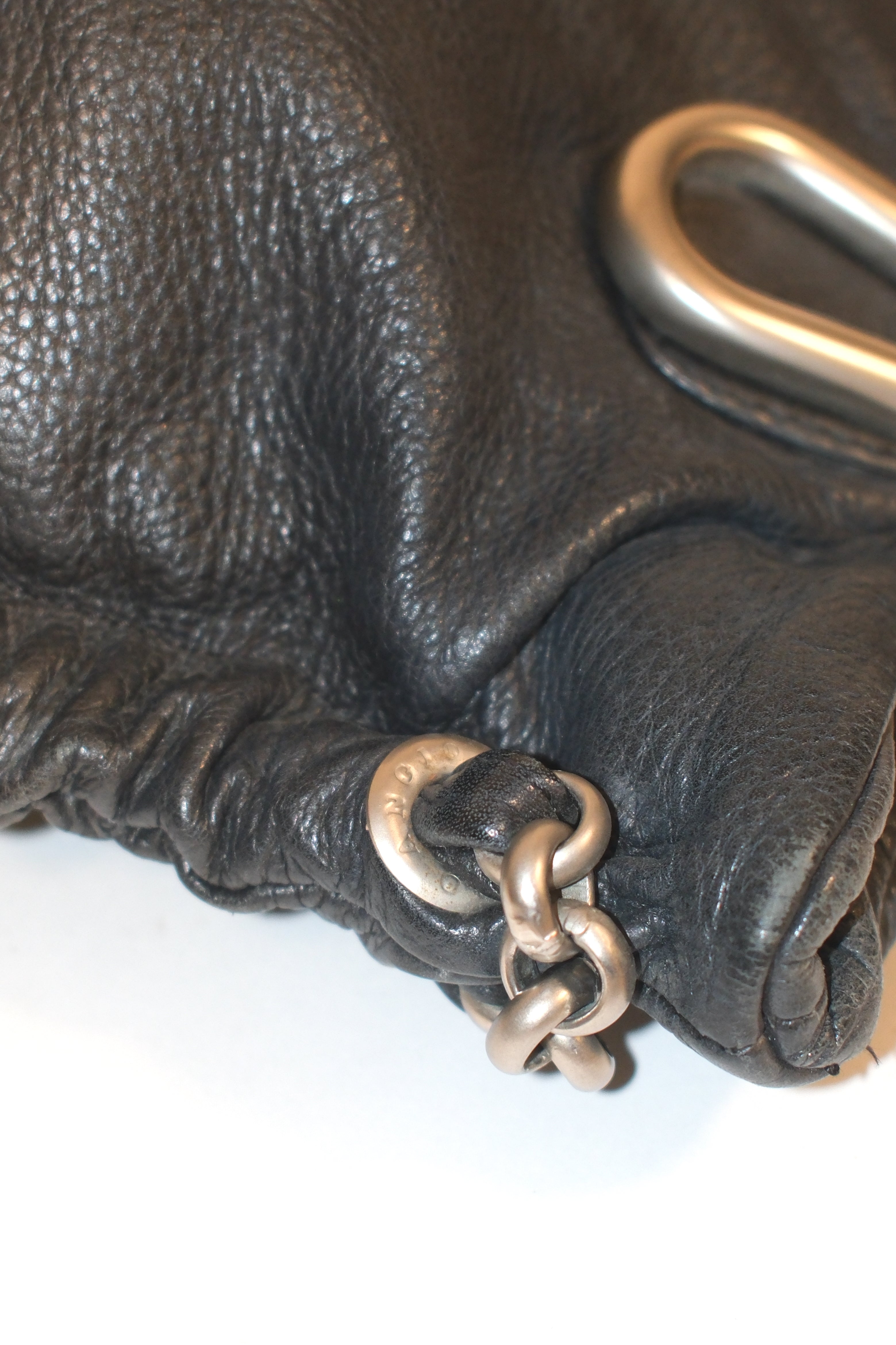 Renato Angi Black Shoulder Bag With Silver Details