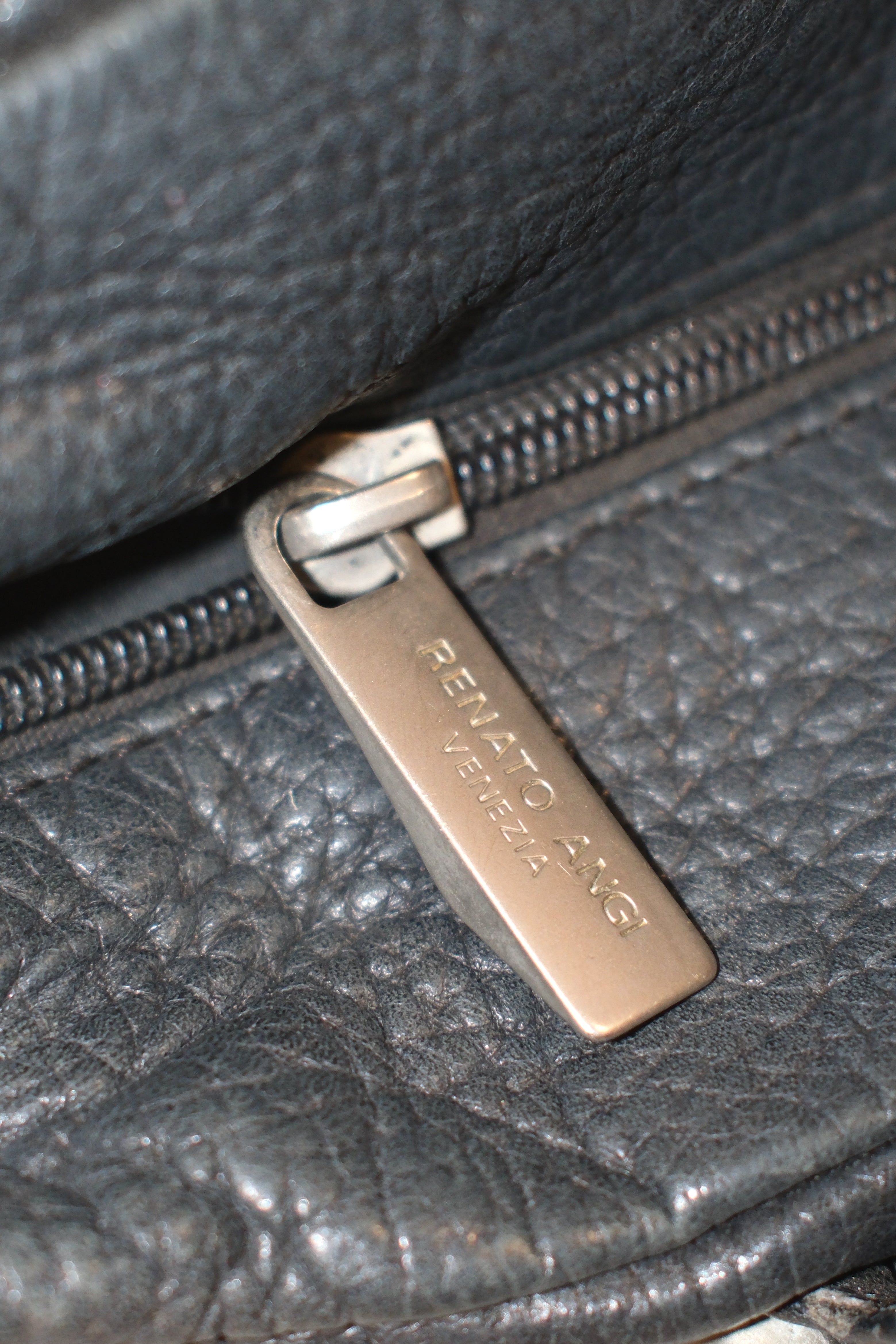 Renato Angi Black Shoulder Bag With Silver Details