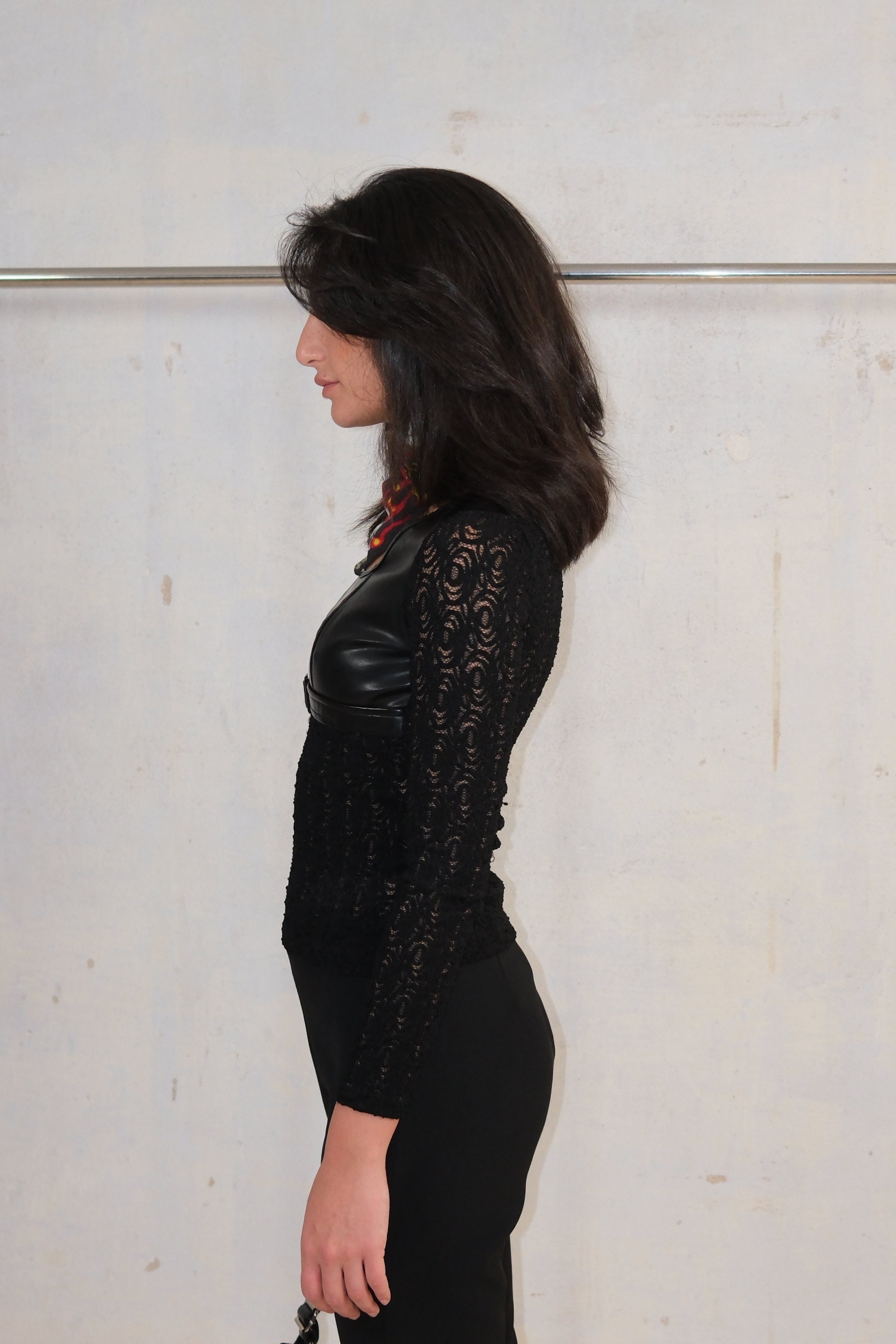 EDGY LACE BELTED TOP