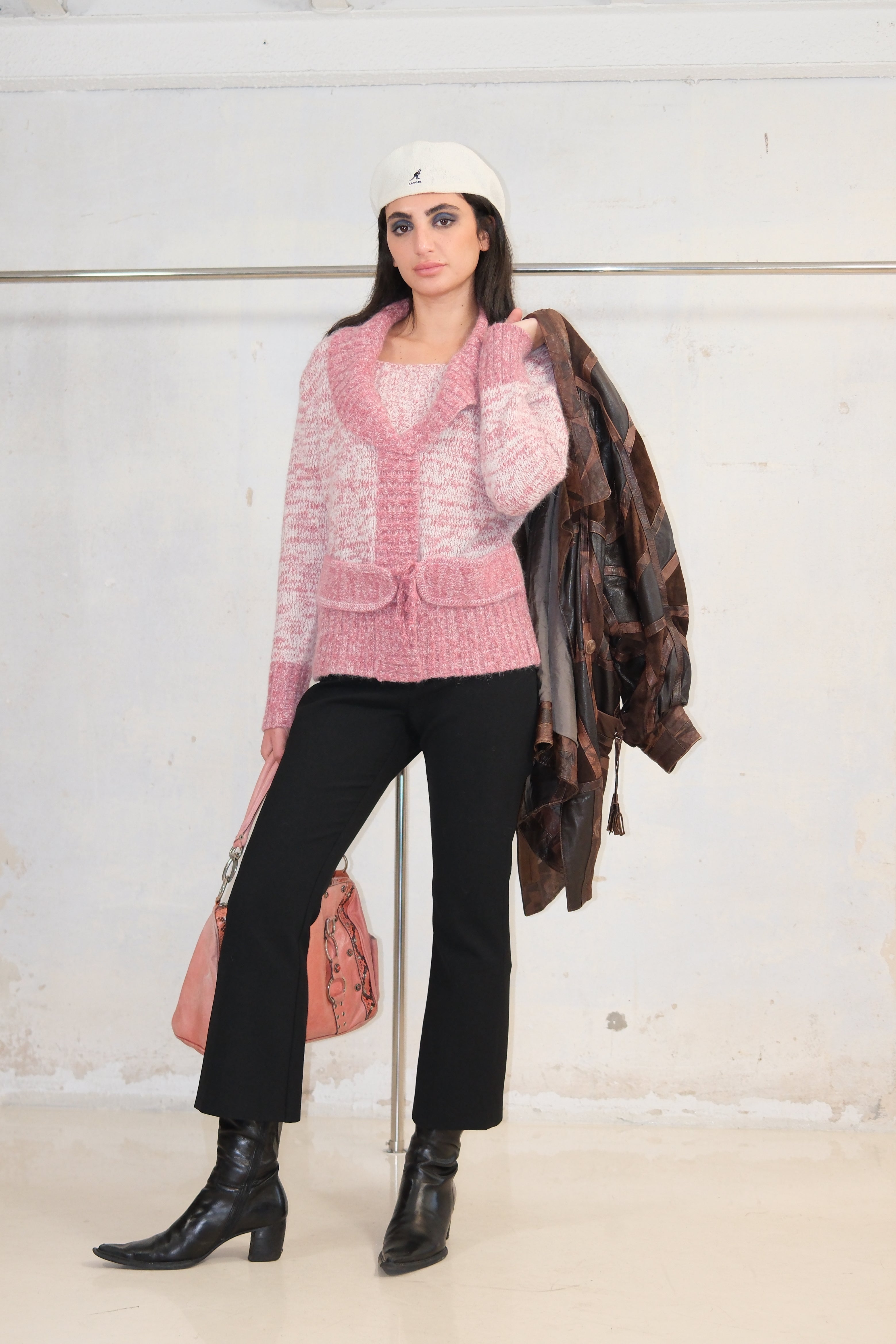 TWO TONE PINK KNITWEAR TOP