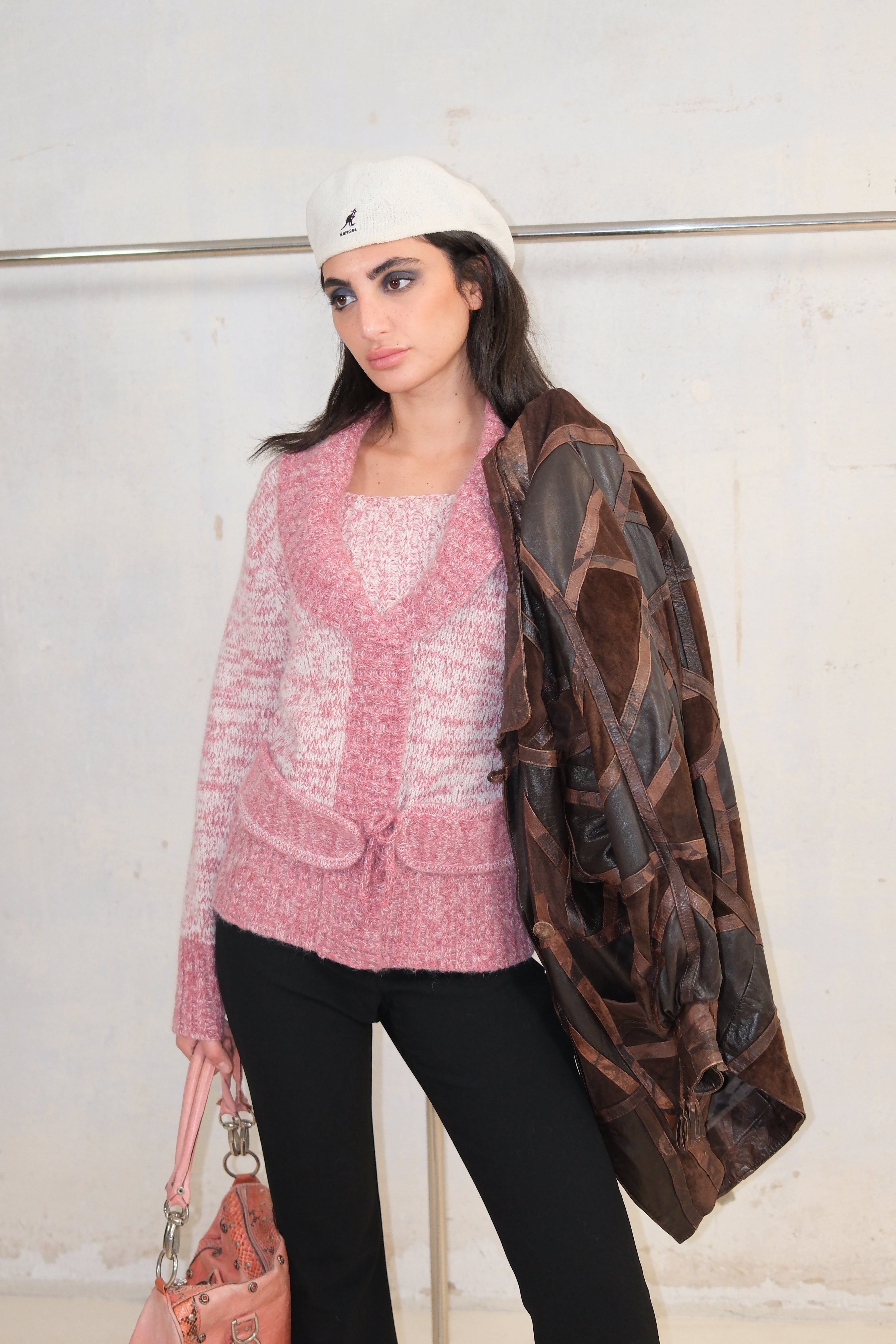 TWO TONE PINK KNITWEAR TOP
