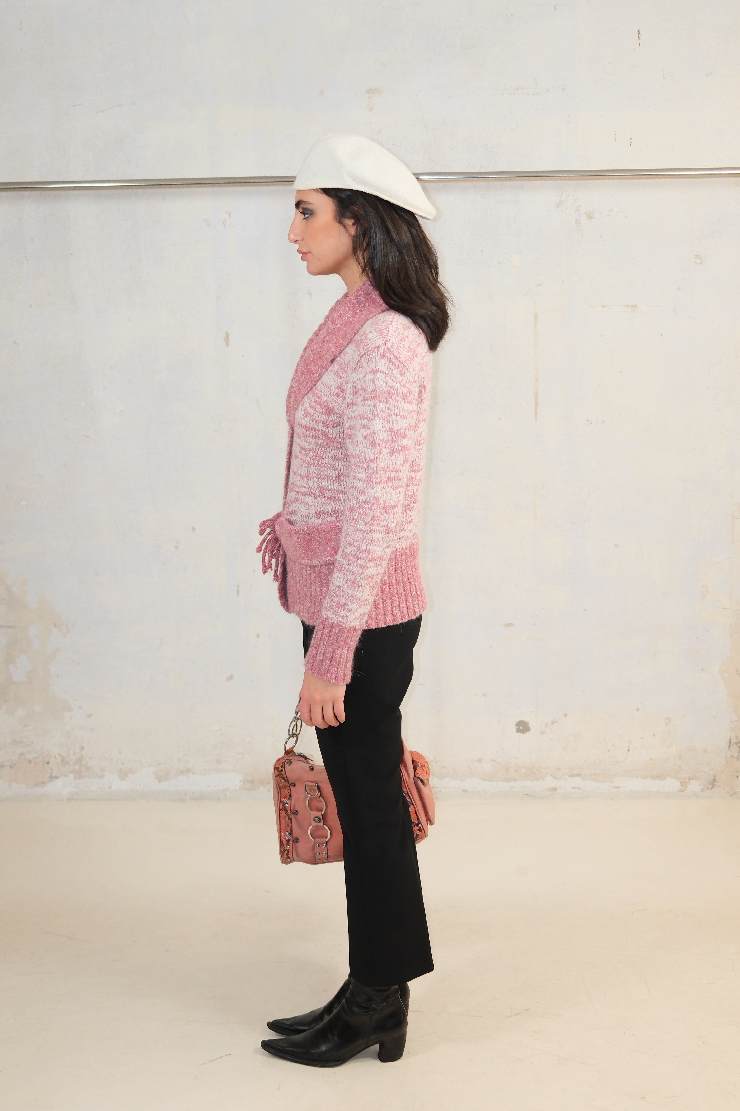 TWO TONE PINK KNITWEAR TOP